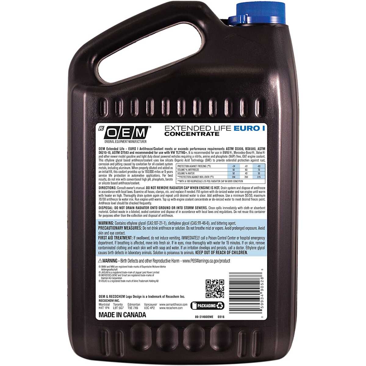 2017 BMW X3 OEM Extended Life Euro I Series Coolant/Antifreeze 1 Gallon Sold individually 86