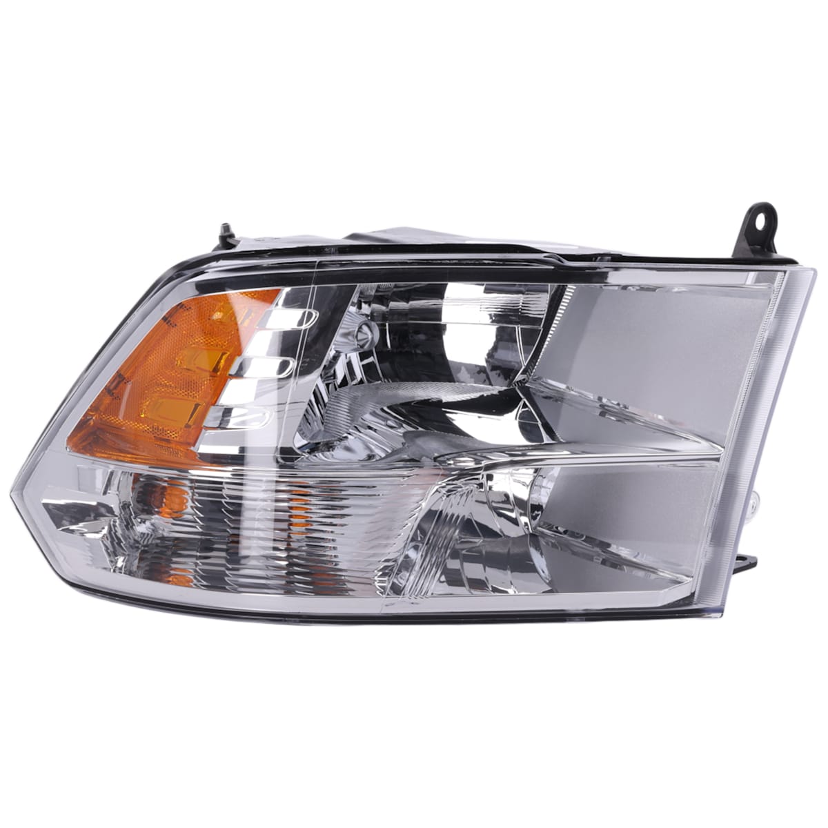 Replacement Passenger Side Headlight, With bulb(s), Halogen, Clear Lens, Chrome Interior, Reflector Type