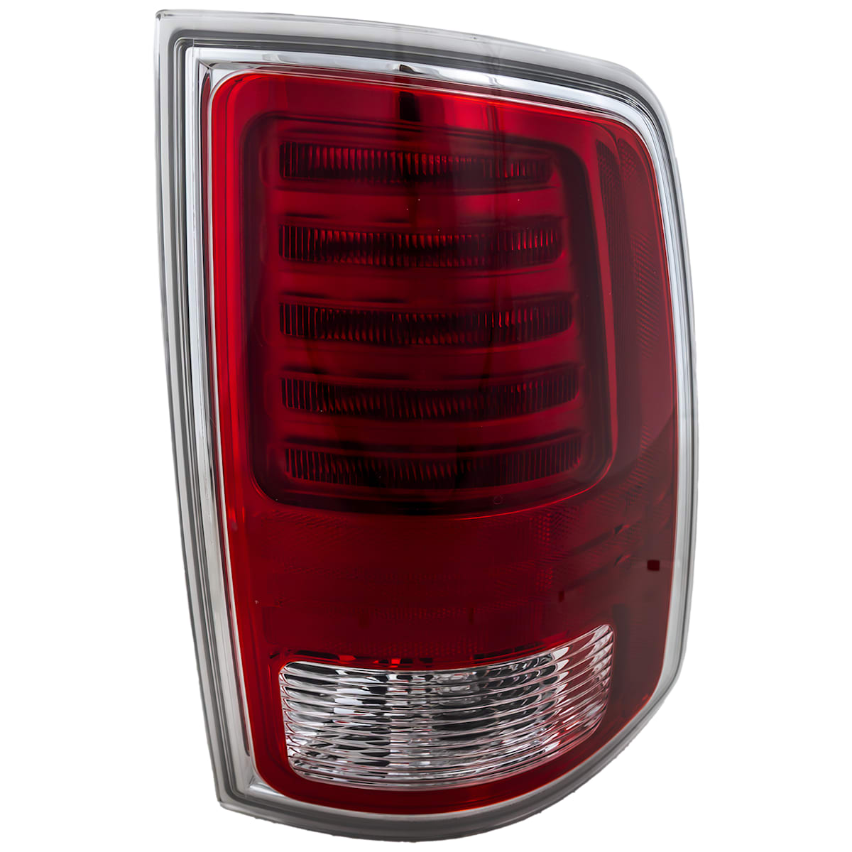 Replacement Passenger Side Tail Light, With bulb(s), LED, Clear and Red Lens, Chrome Interior, With Premium Type, CAPA CERTIFIED