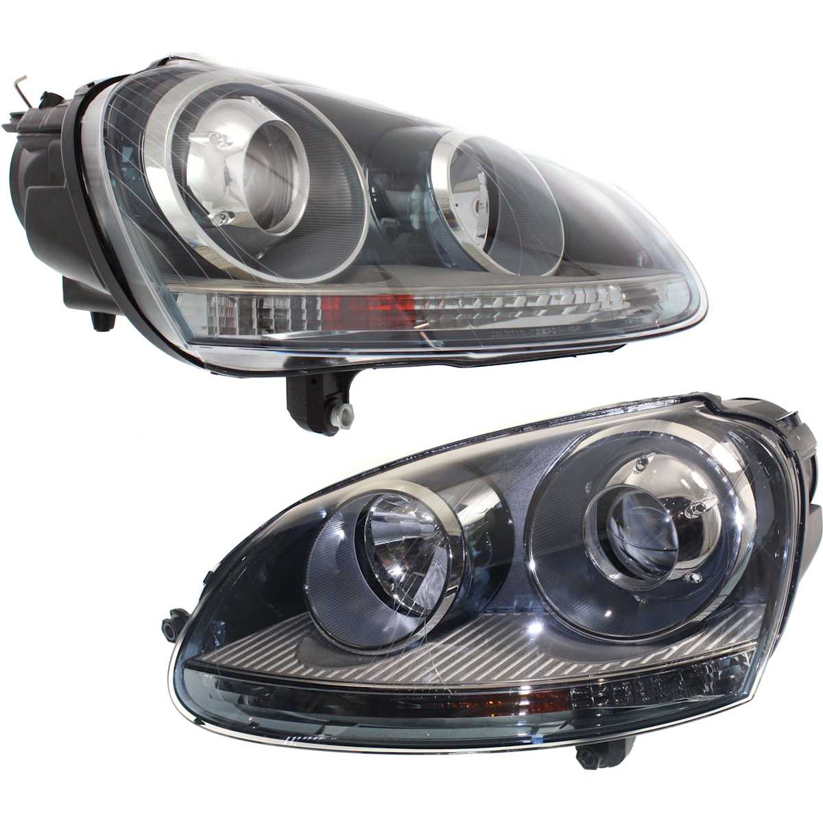Replacement Driver and Passenger Side Headlights, Without bulb(s), HID/Xenon, Clear Lens, Without HID bulb and ballast