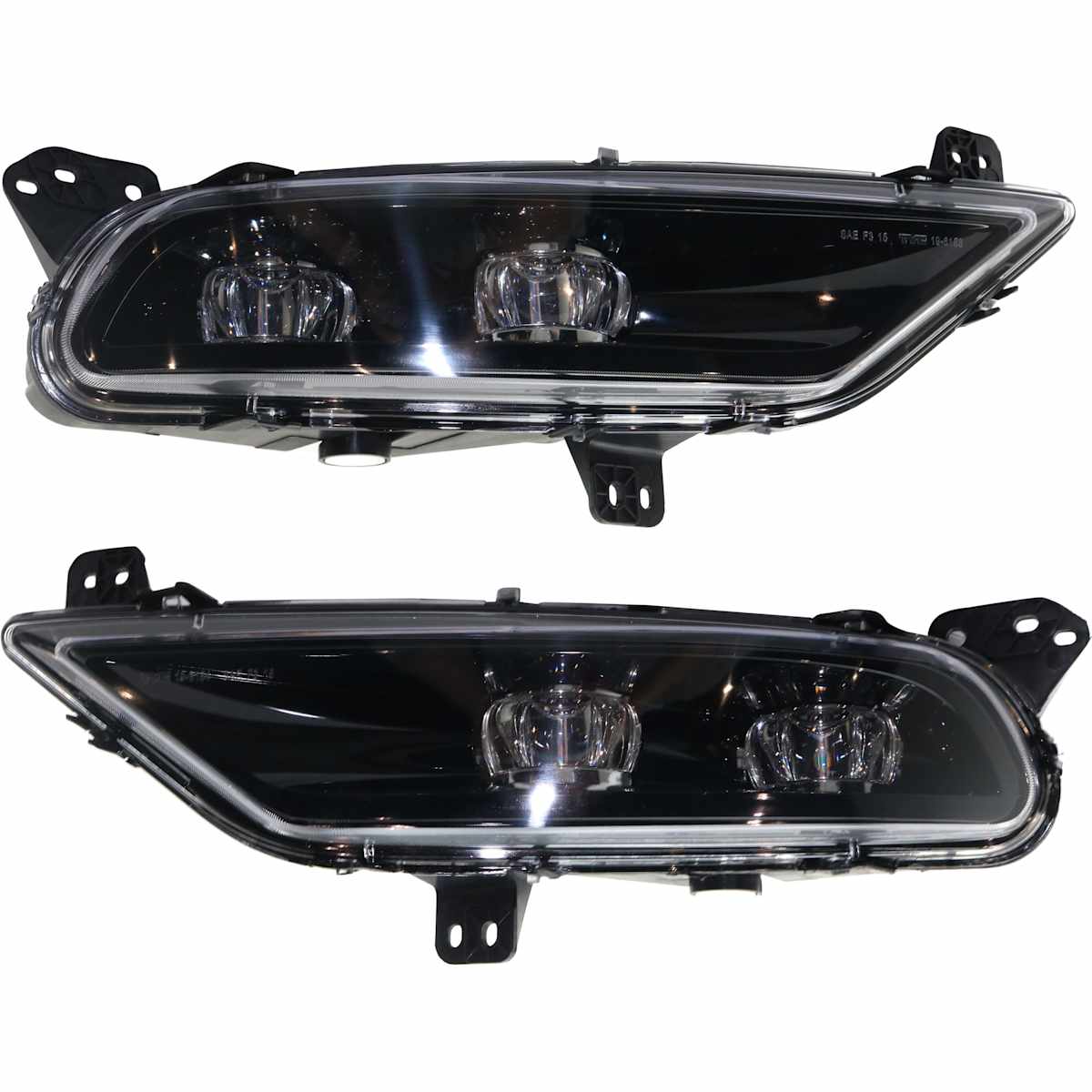 Replacement Front, Driver and Passenger Side Fog Lights, With bulb(s), LED