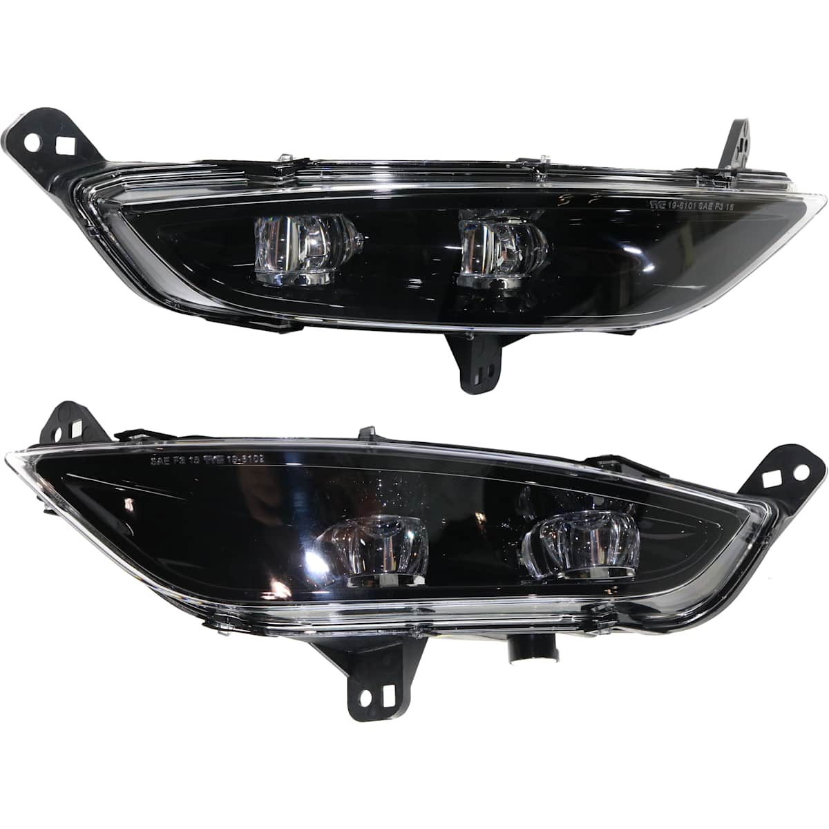 Replacement Front, Driver and Passenger Side Fog Lights, With bulb(s), LED, CAPA CERTIFIED