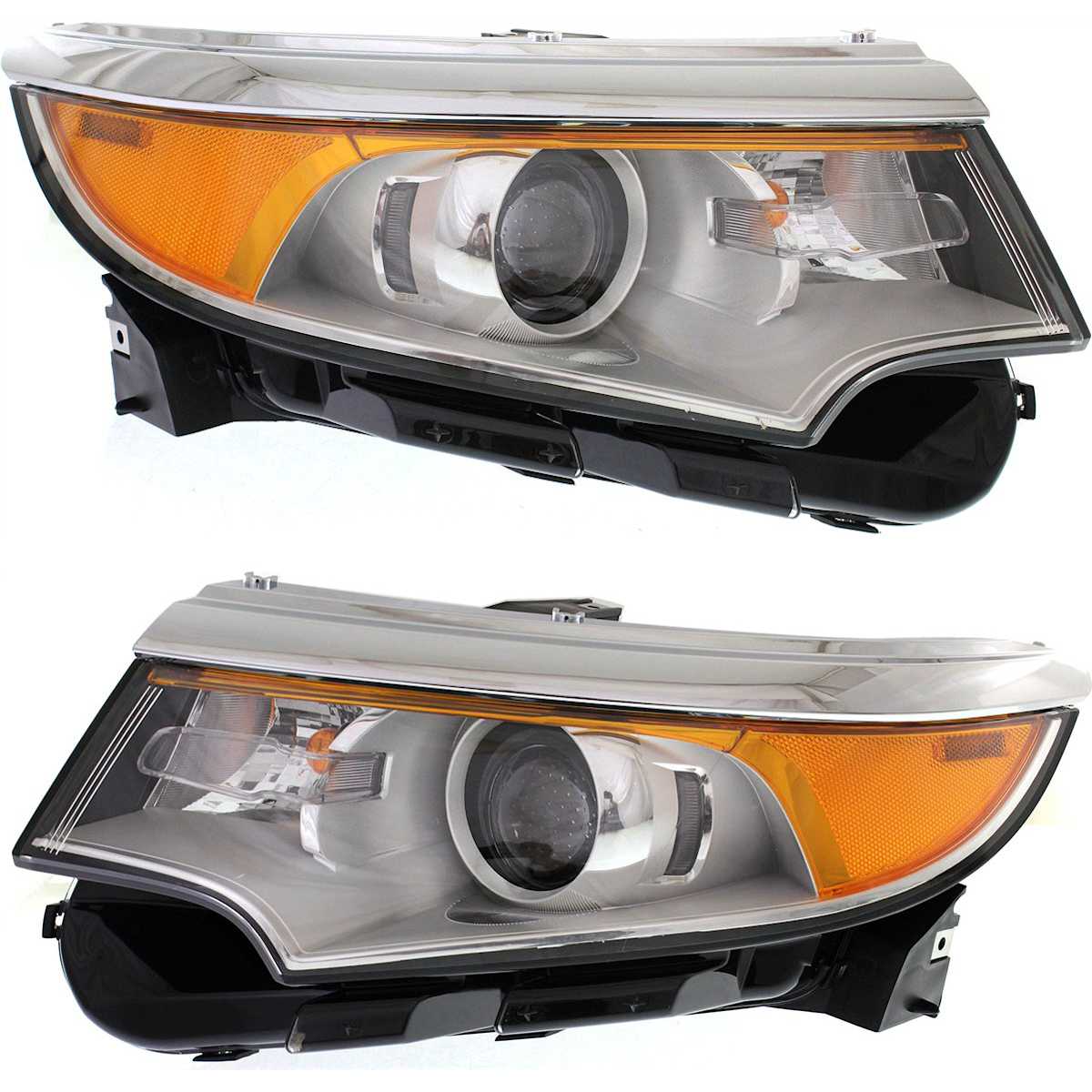 Replacement Driver and Passenger Side Headlights, With bulb(s), Halogen, Clear Lens