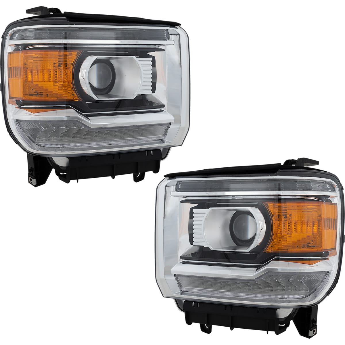 Replacement Driver and Passenger Side Headlights, With bulb(s), LED, Clear Lens