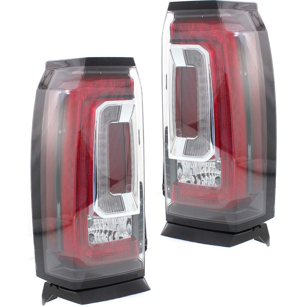 Replacement Driver and Passenger Side Tail Lights, With bulb(s), LED, Clear and Red Lens