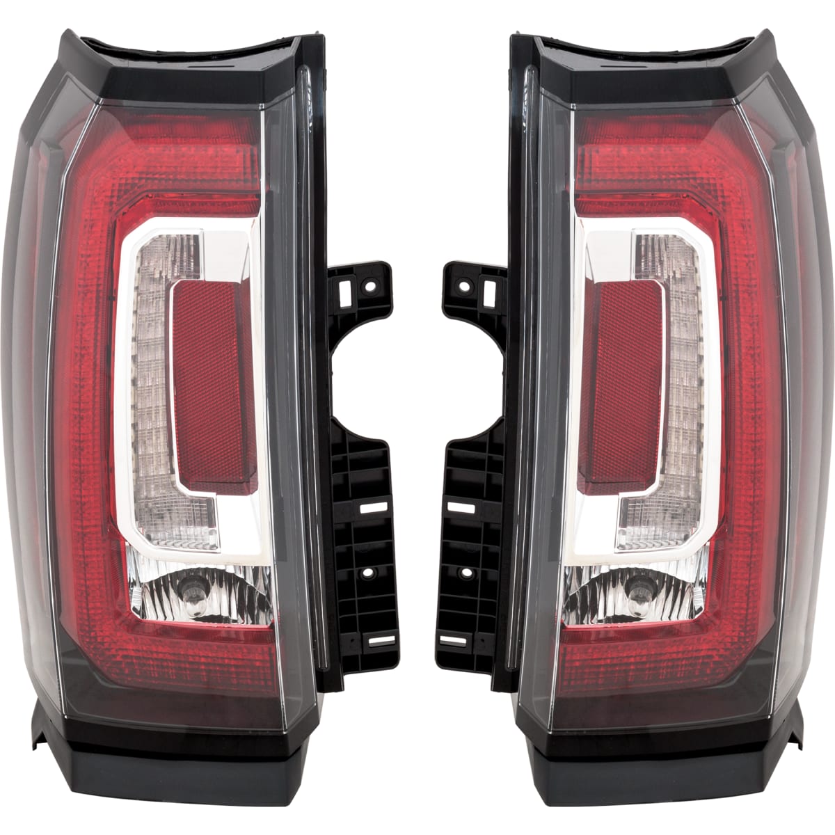 Replacement Driver and Passenger Side Tail Lights, With bulb(s), LED, Clear and Red Lens, CAPA CERTIFIED