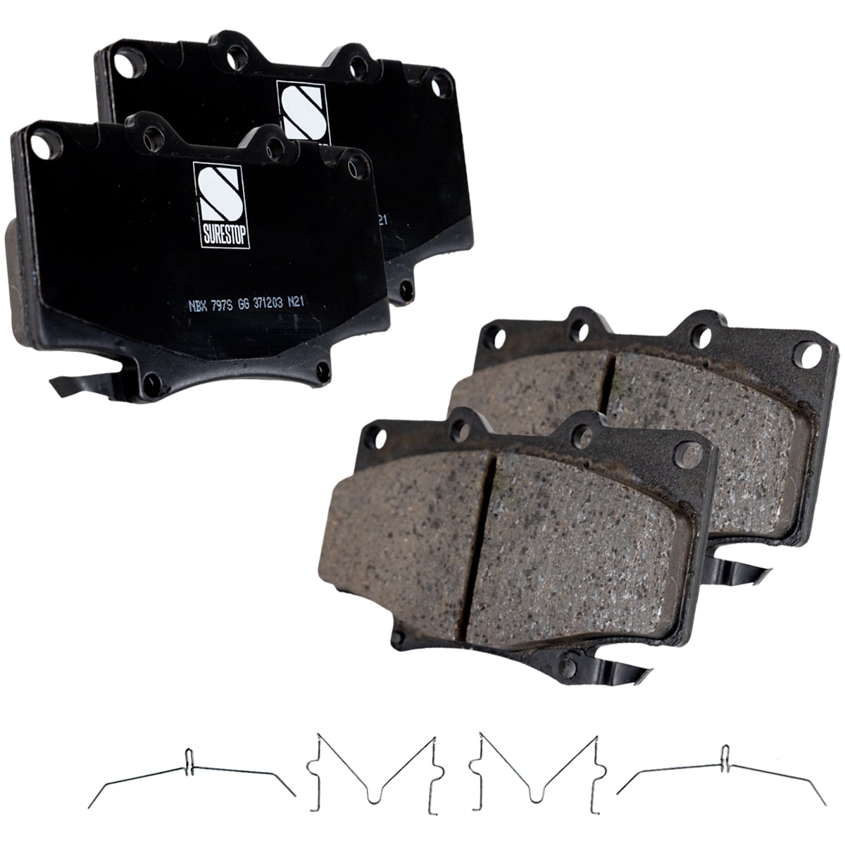 SureStop® Brake Pad Set Front, Includes Shims and Hardware