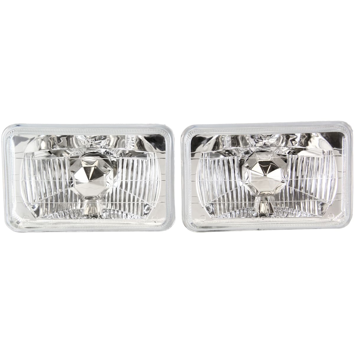 JC Whitney® Driver and Passenger Side Halogen Headlight, With bulb(s), 4 x 6 in. Round Conversion Headlight, H4651 Type Upgrade