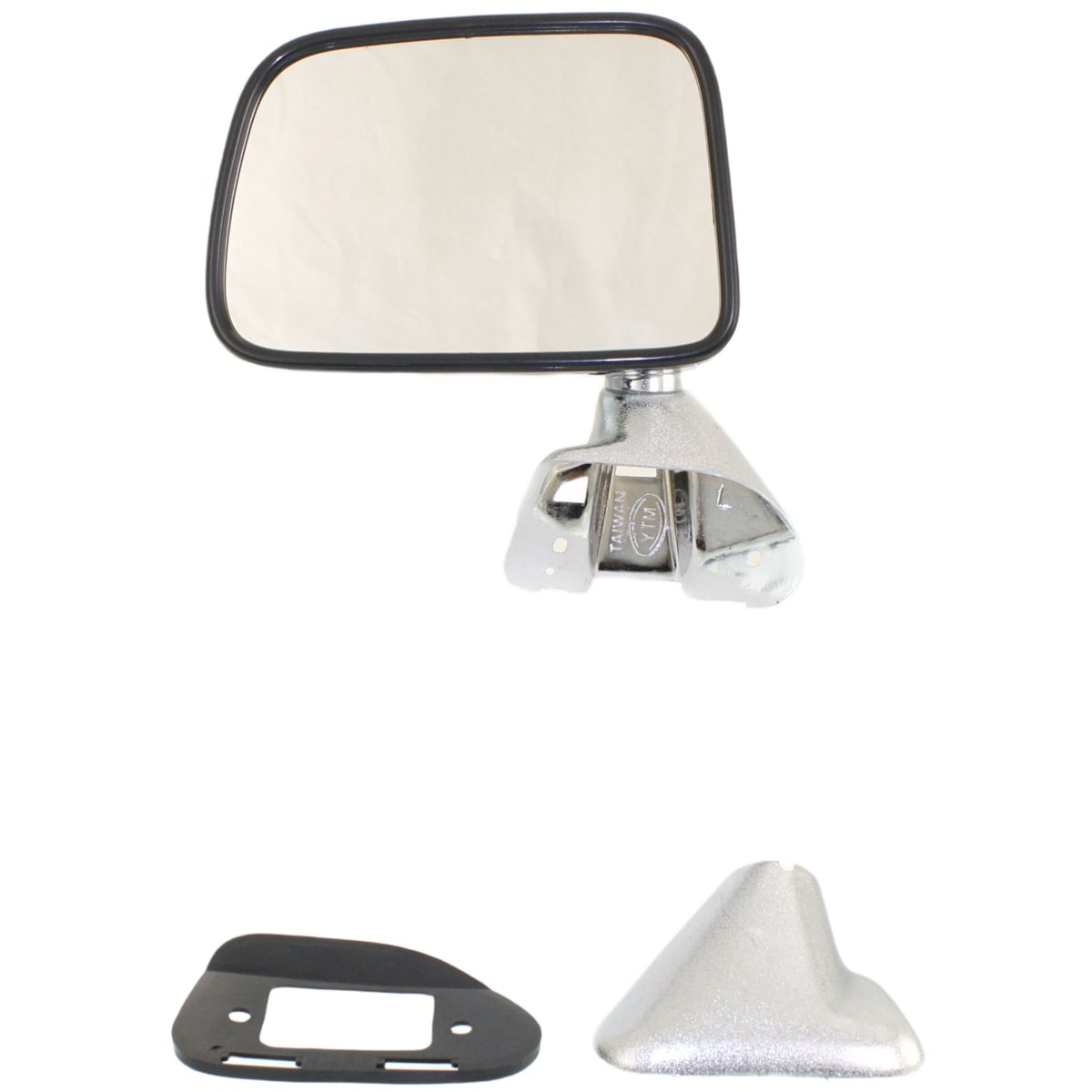 Kool Vue Driver Side Mirror, Manual Glass, Manual Folding, Non-Heated, Without Auto-Dimming, Without Blind Spot Feature, Chrome