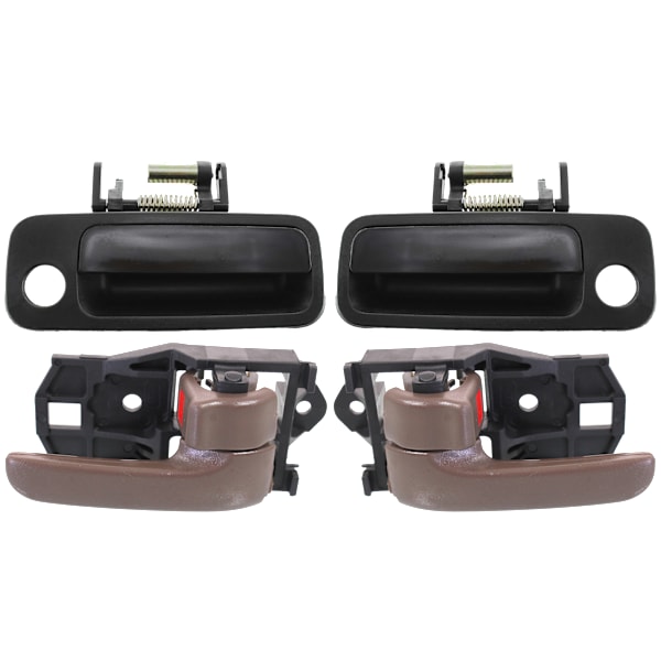 Replacement Front Exterior Door Handle Kit, Smooth Black, With Key Hole