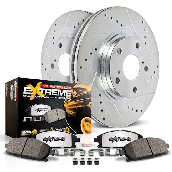CERAMIC Pads FRONT KIT Platinum Hart *DRILLED /& SLOTTED* Brake Rotors 2771