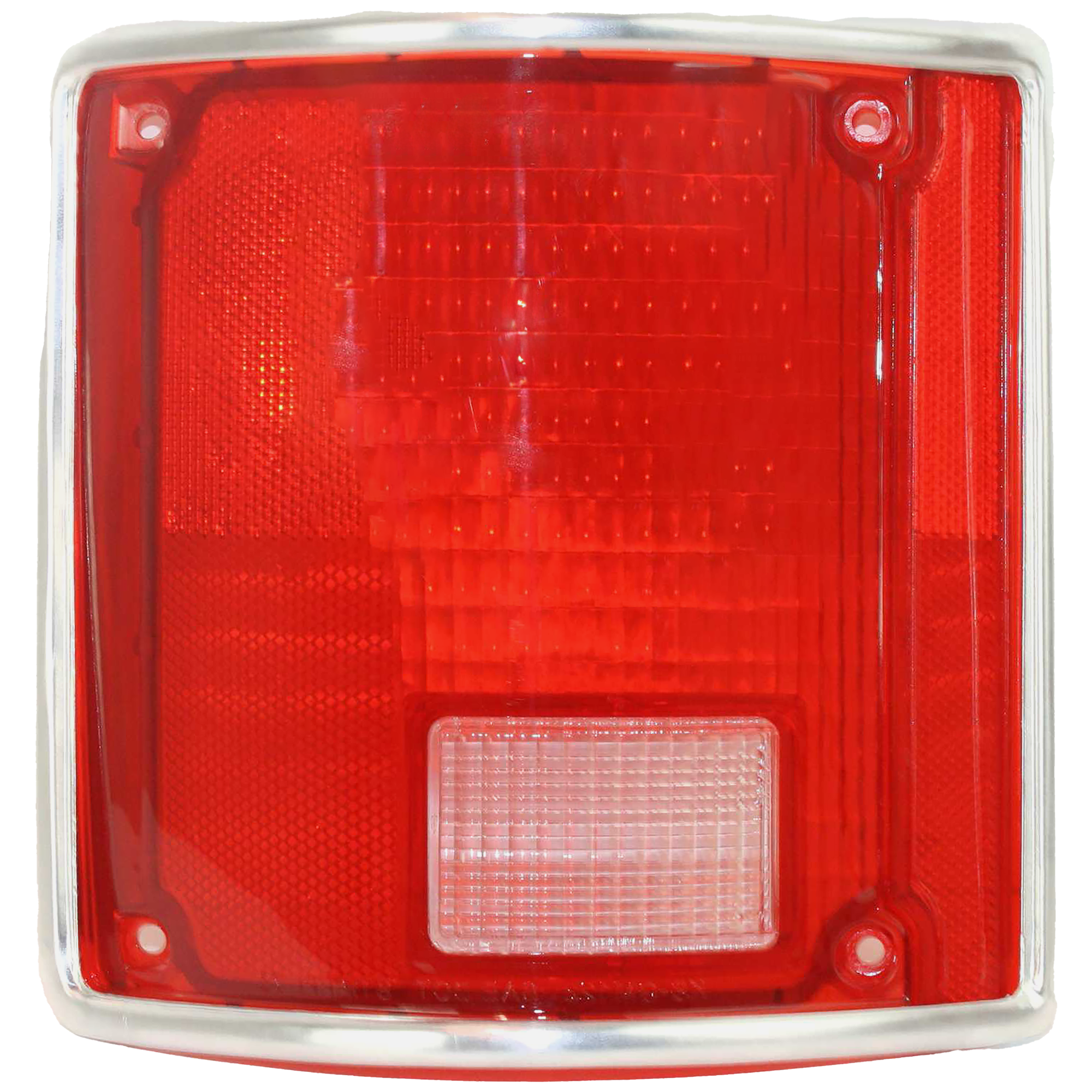 AM SUBURBAN 73-91 TAIL LAMP LENS LH w Chrome Trim SKU 11-1283-09 Partslink GM2800122 OEM 5968329