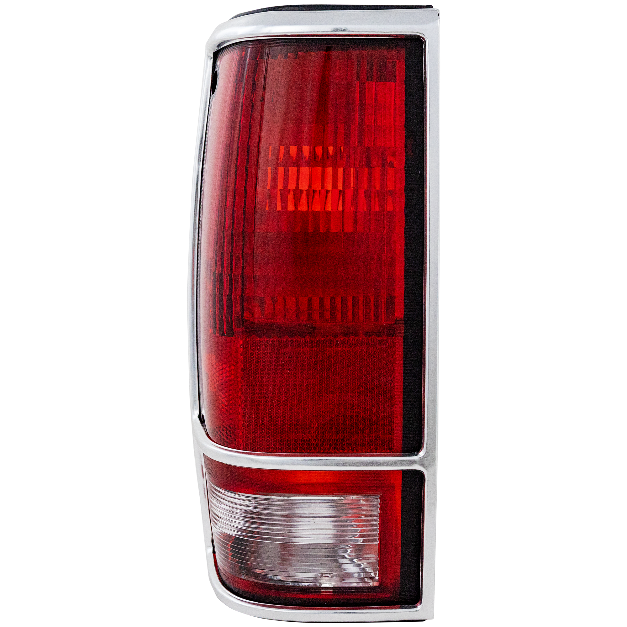 AM S10 PICKUP 82-93 TAIL LAMP LH Lens and Housing Halogen w Chrome Trim SKU 11-1325-95 Partslink GM2800105 OEM 915707