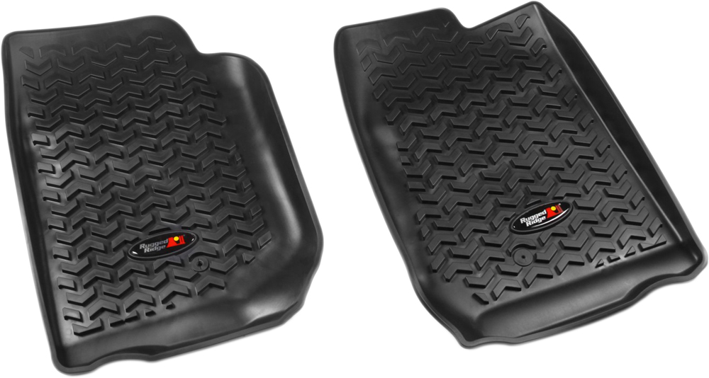 AM Floor Liners Front Black 07-13 Jeep Wrangler Unlimited JK SKU 12920.01