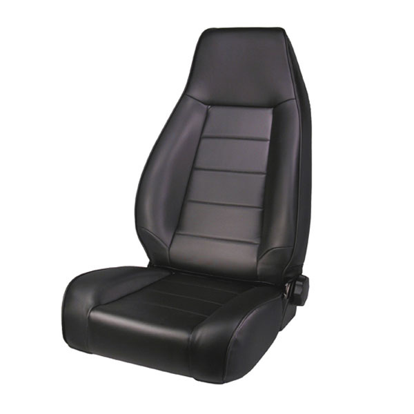 AM High Back Front Seat Reclinable Blk Denim 76-02 Jeep CJ Wrangler SKU 13402.15