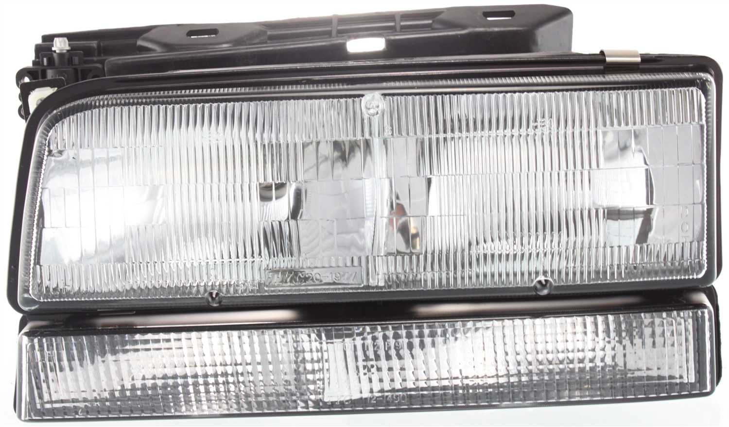 AM PARK AVENUE 91-93 HEAD LAMP LH Assembly Halogen w Black Edged Lens Includes Park Light SKU 20-1977-78 Partslink GM2502127 OEM 16517263