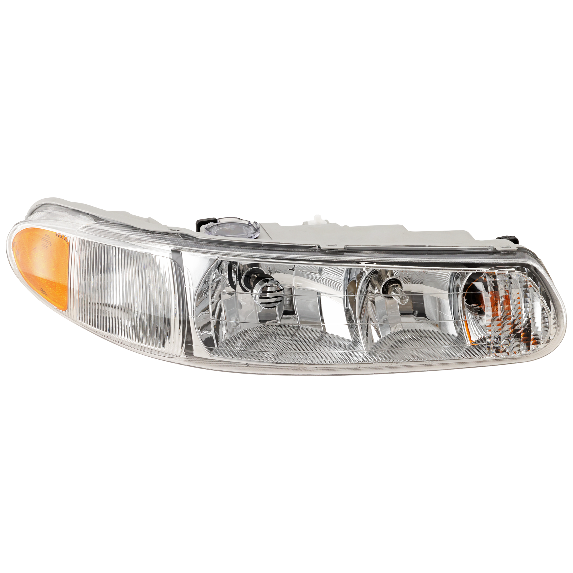 AM CENTURY 97-05 REGAL 97-04 HEAD LAMP RH Assembly Halogen w o Corner Light Bulb SKU 20-5197-90 Partslink GM2503183 OEM 19244638
