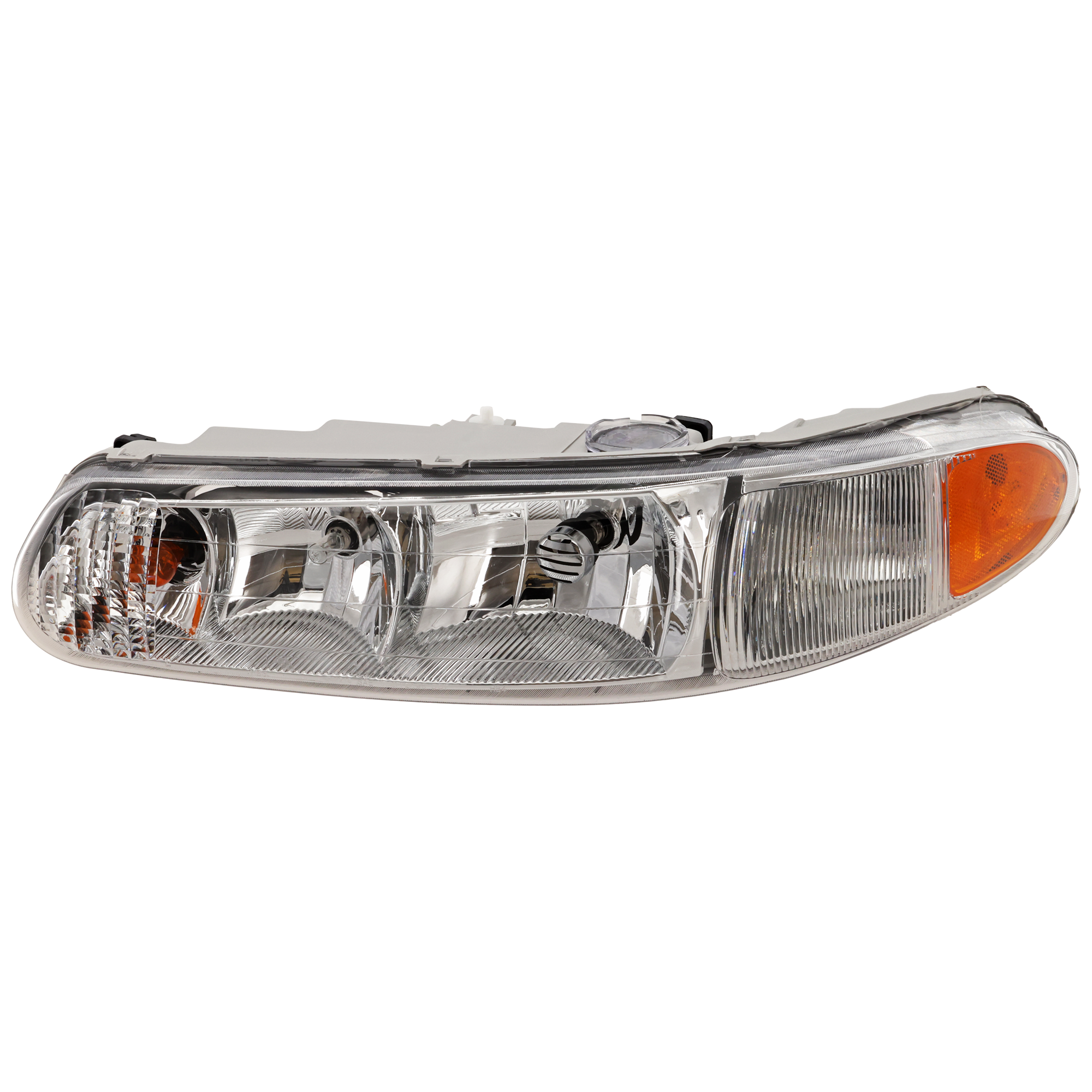 AM CENTURY 97-05 REGAL 97-04 HEAD LAMP LH Assembly Halogen w o Corner Light Bulb SKU 20-5198-90 Partslink GM2502183 OEM 19244639
