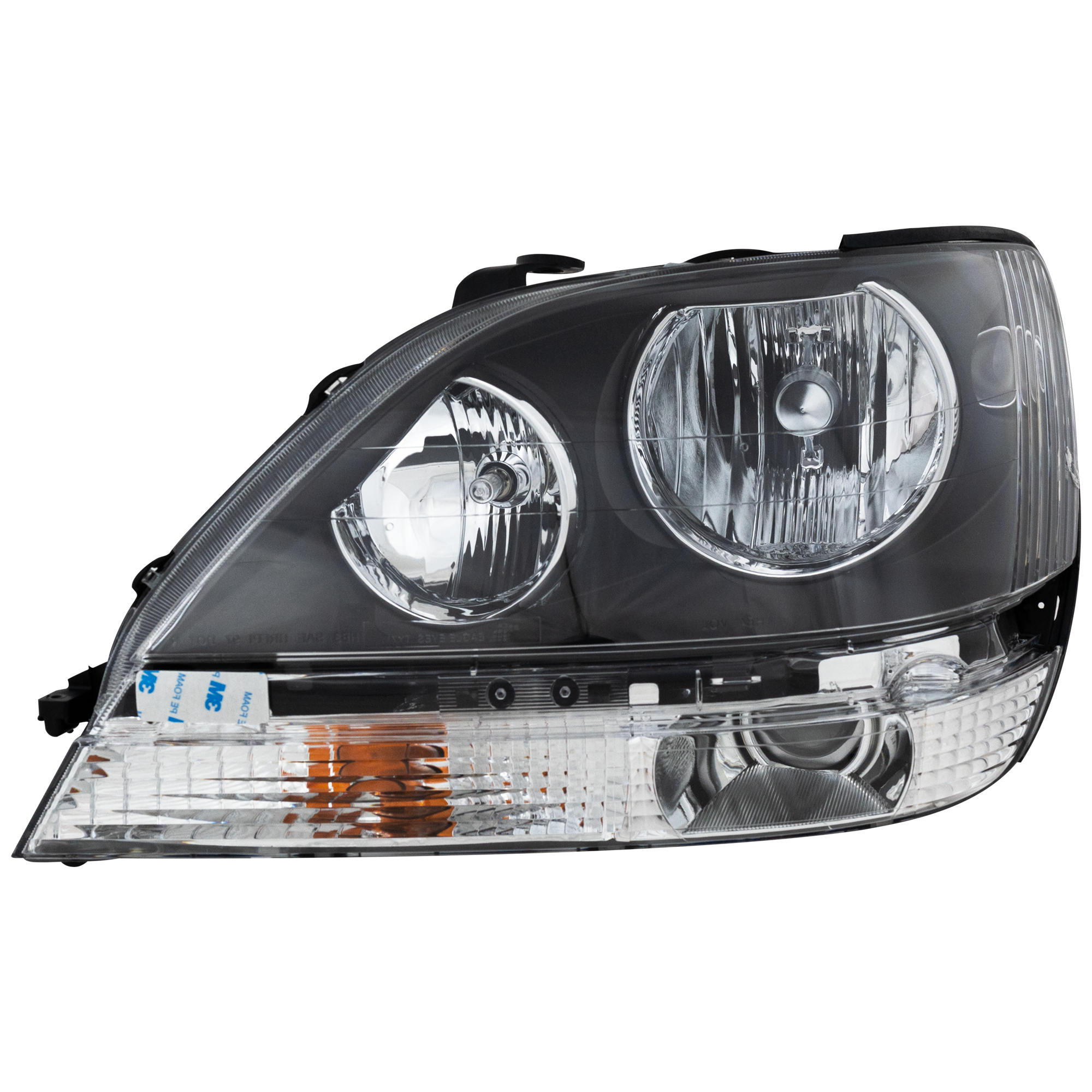AM RX300-99-00 HEAD LAMP LH Assembly Halogen Black Interior SKU 20-5808-00 Partslink LX2502103 OEM 8115048031