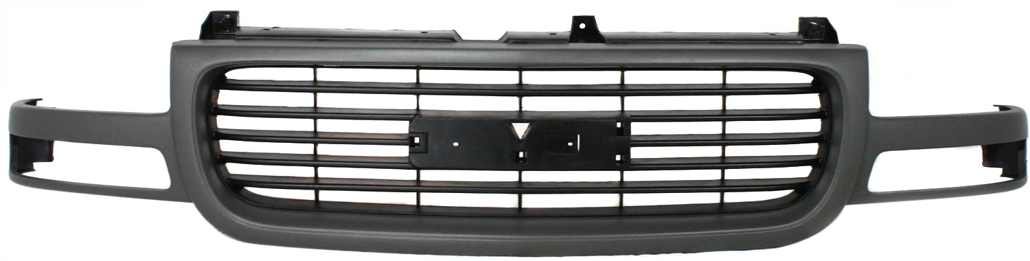 AM SIERRA 99-02 YUKON 00-06 GRILLE Gray Shell Black Insert Plastic Exc. C3 Denali Models SKU 20021 Partslink GM1200429 OEM 19130786