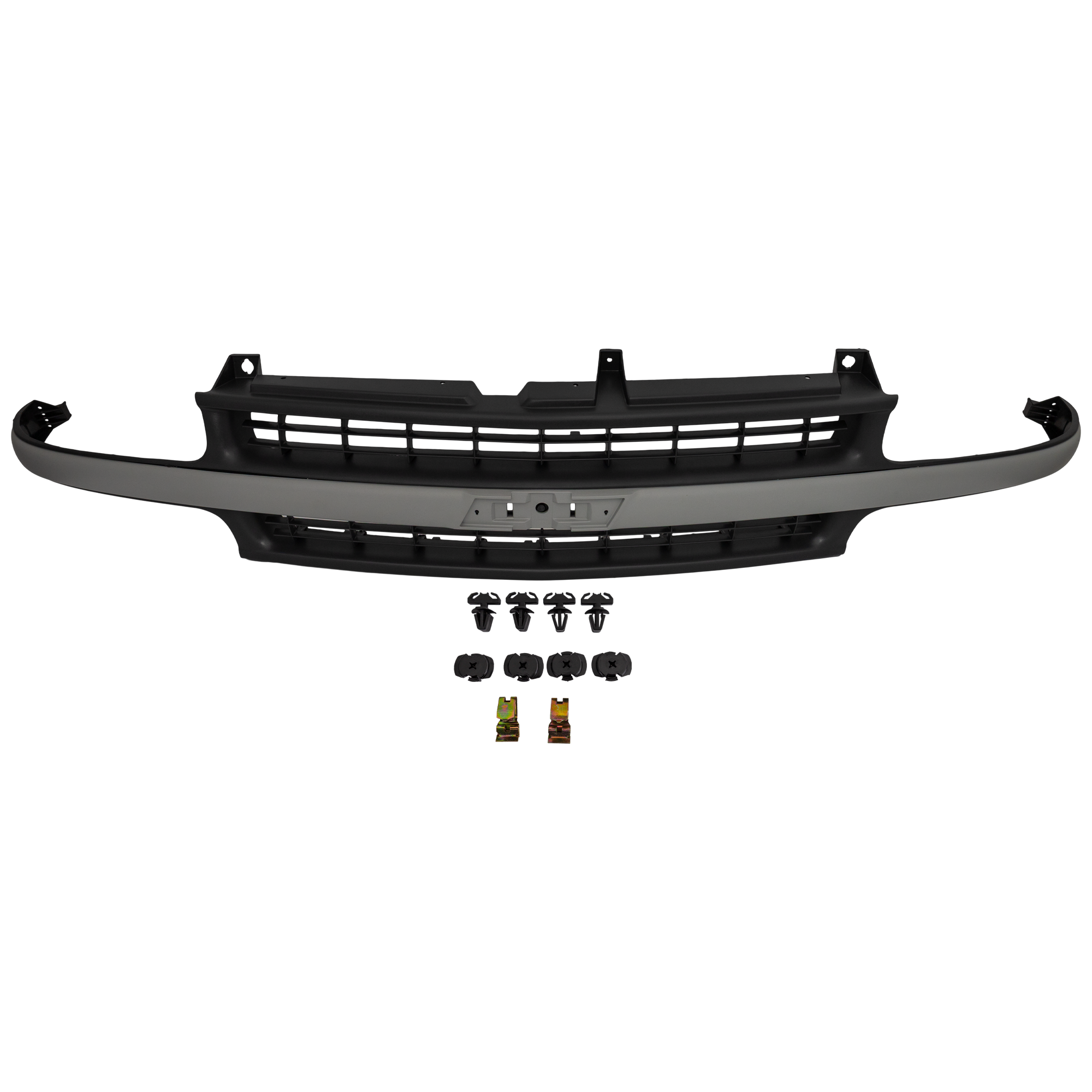 AM SILVERADO 99-02 SUBURBAN TAHOE 00-06 GRILLE Cross Bar Insert Plastic Dark Gray Shell and Insert w Gray Center Bar SKU 20111 Partslink GM1200425 OEM 88968935
