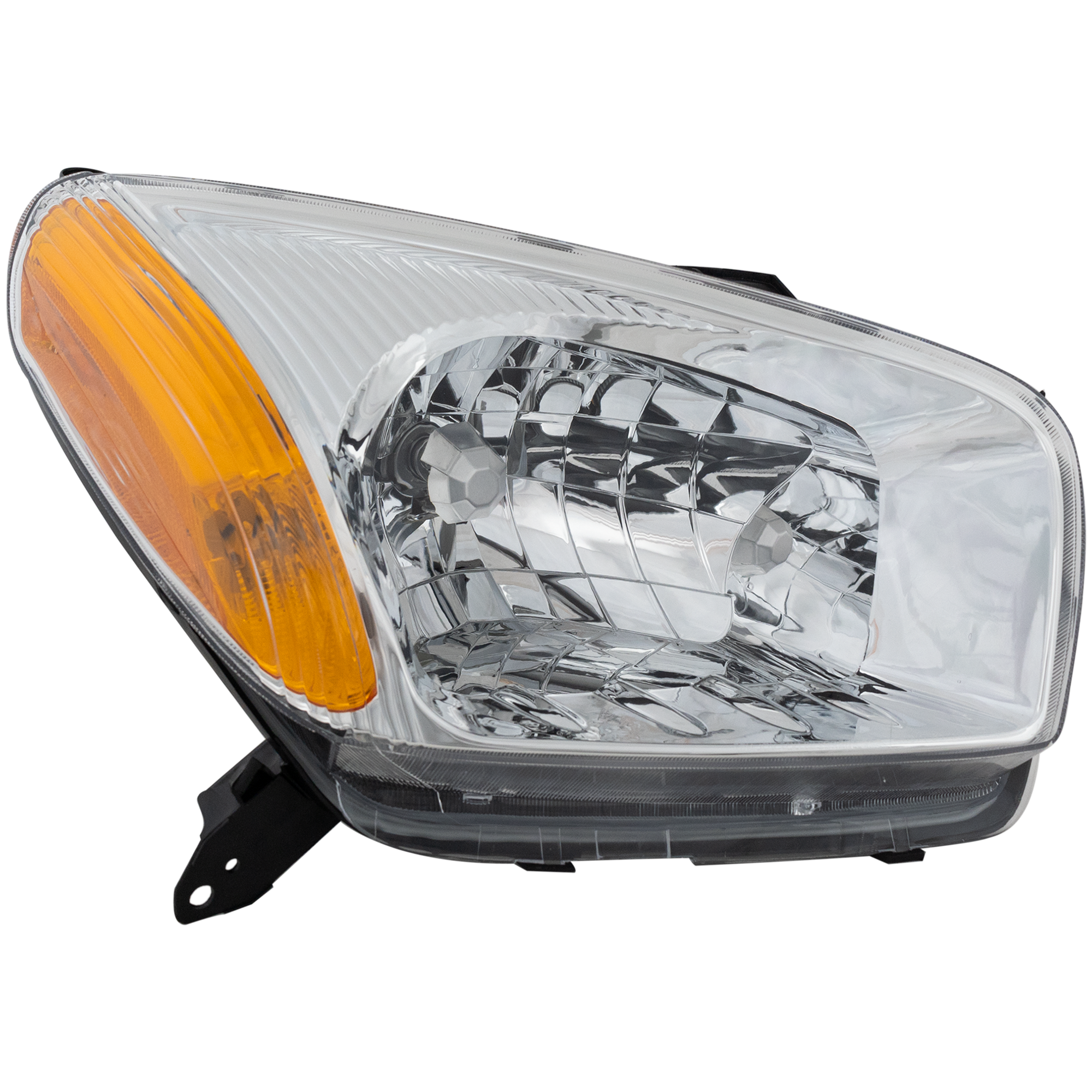 AM RAV4-01-03 HEAD LAMP RH Assembly Halogen Chrome Interior w o Sport Pkg SKU 3121153RAS Partslink TO2503143 OEM 8111042190
