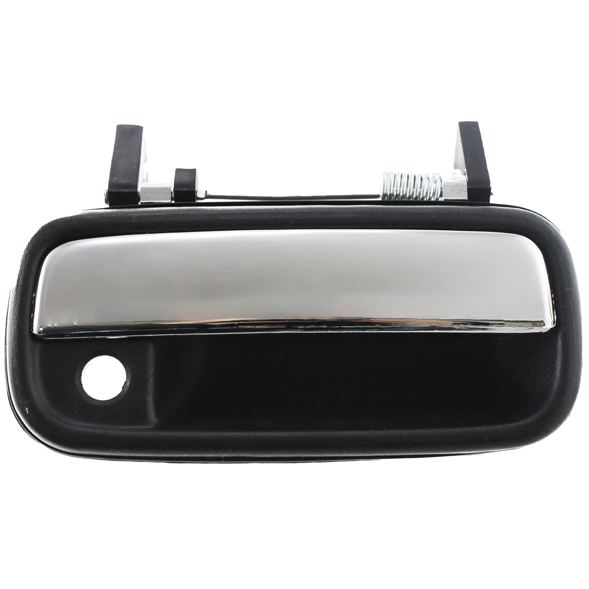 AM 4RUNNER 90-95 FRONT EXTERIOR DOOR HANDLE RH Chrome Lever with Black Bezel w Keyhole SKU 3395 Partslink TO1311104 OEM 6921089111