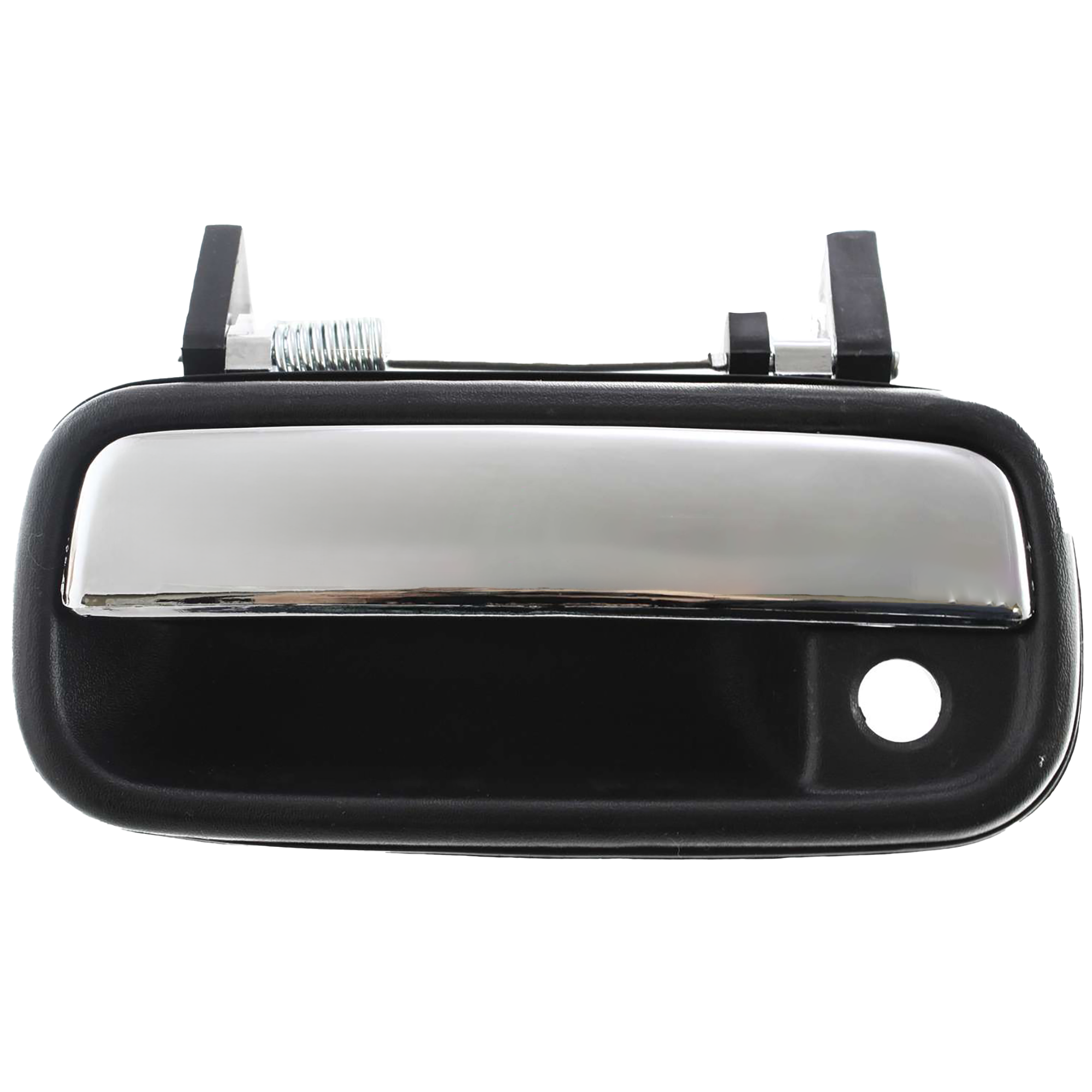 AM TOYOTA PICKUP 89-95-4RUNNER 90-95 FRONT EXTERIOR DOOR HANDLE LH Plastic Chrome Lever with Black Bezel w Keyhole SKU 3396 Partslink TO1310104 OEM 6922089111
