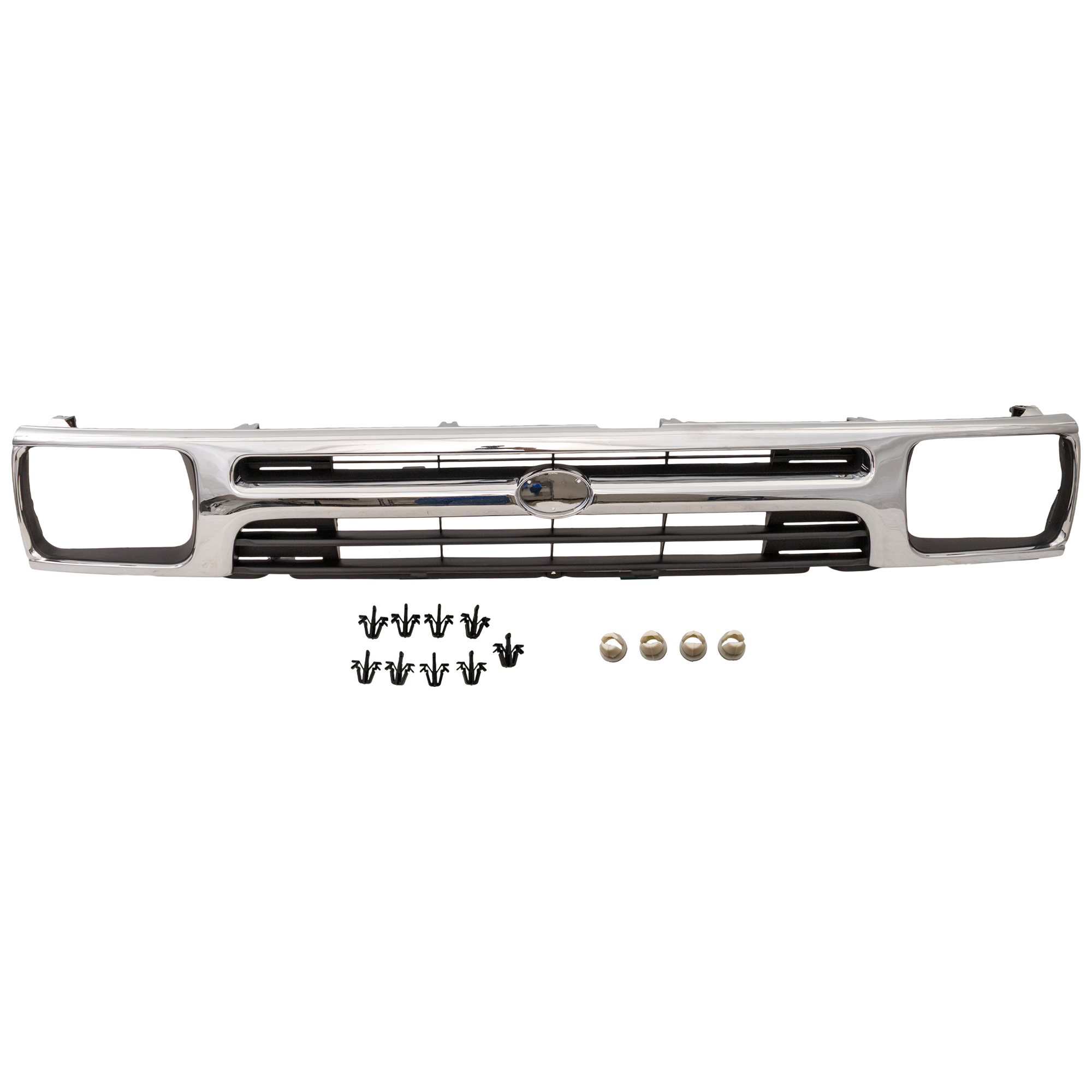 AM TOYOTA PICKUP 92-95 GRILLE Plastic Chrome Shell Painted Black Insert 1 Piece Type 2WD SKU 3417 Partslink TO1200128 OEM 5311135070