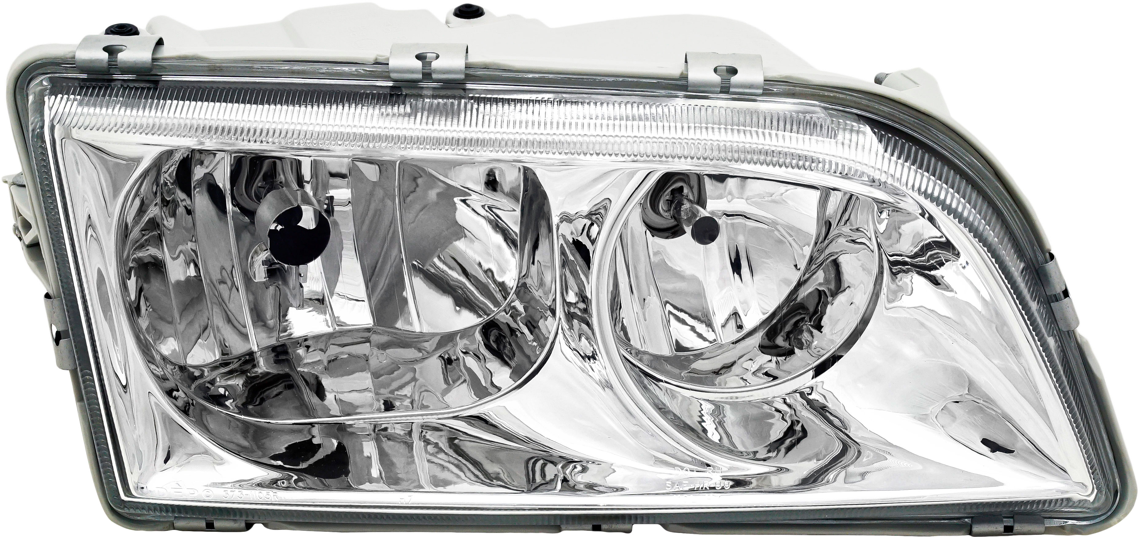 AM S40 V40-00-04 HEAD LAMP RH Assembly Halogen Chrome Interior Old Body Style SKU 3731105RAS Partslink VO2503104 OEM 308652684