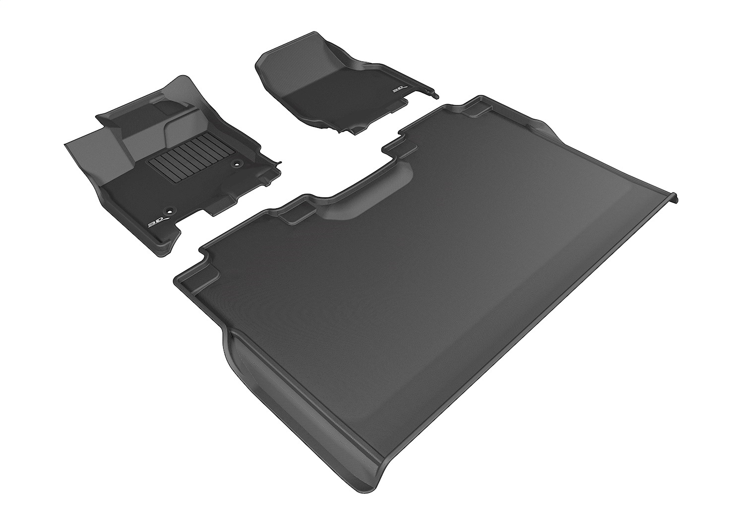 AM 3D MAXpider FORD F 150-2015-2021 SUPERCREW KAGU BLACK R1 R2-2 EYELETS NOT FIT 4X4 M T FLOOR SHIFTER SKU 3DUL1FR08301509