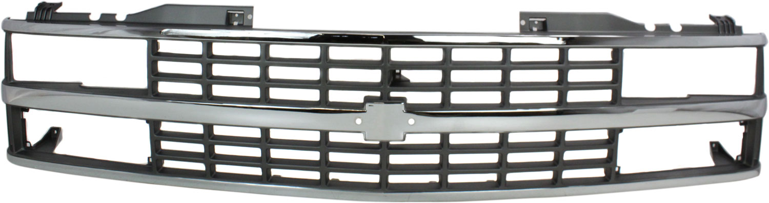 AM CHEVY C K SERIES 88-93 GRILLE Chrome Shell Black Insert w Quad or Composite Headlights SKU 5754 Partslink GM1200142 OEM 15615110