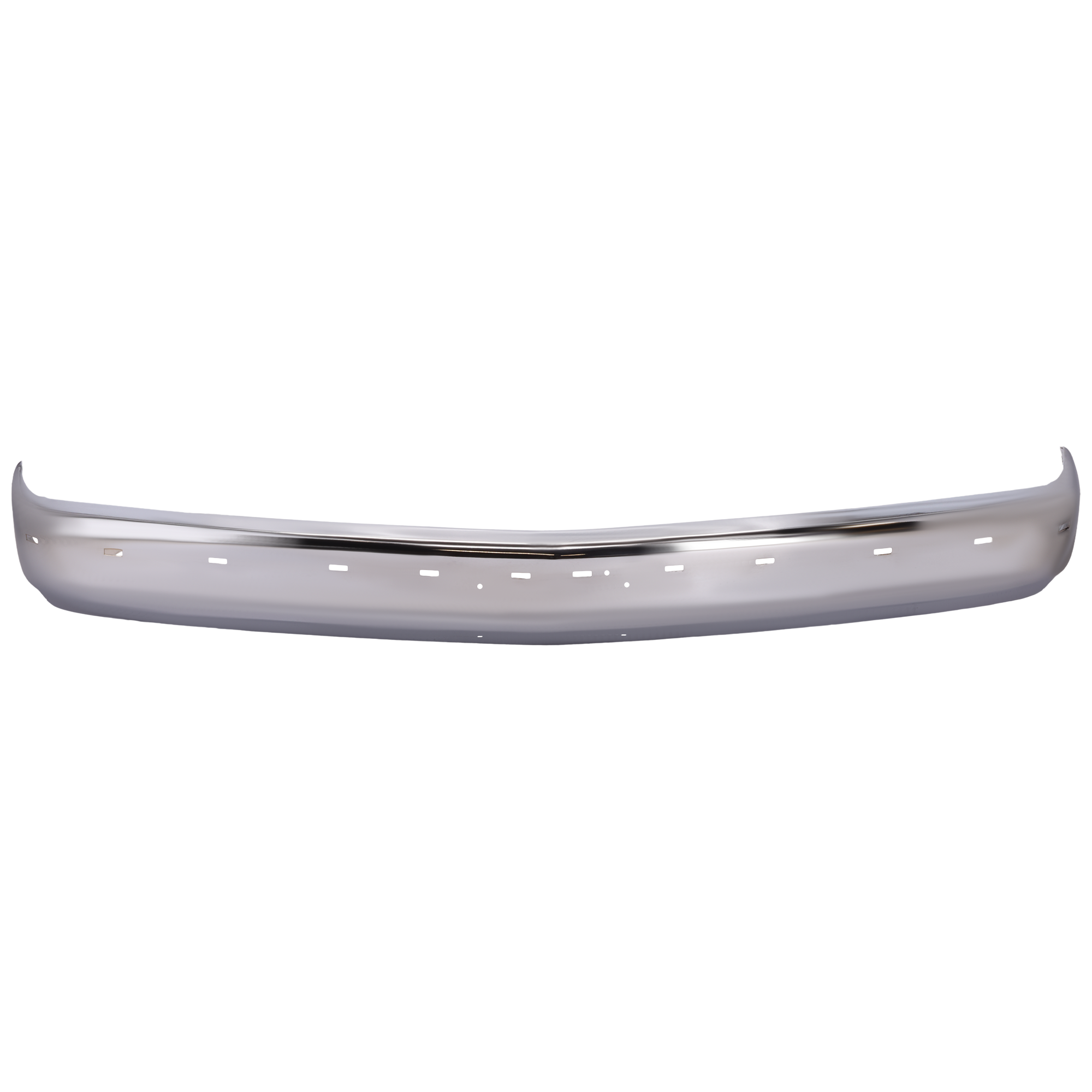 AM C K FULL SIZE P U 88-02 FRONT BUMPER Face Bar Chrome w o Air Intake Holes w Impact Strip and Pad Holes SKU 5756 Partslink GM1002802 OEM 15574111