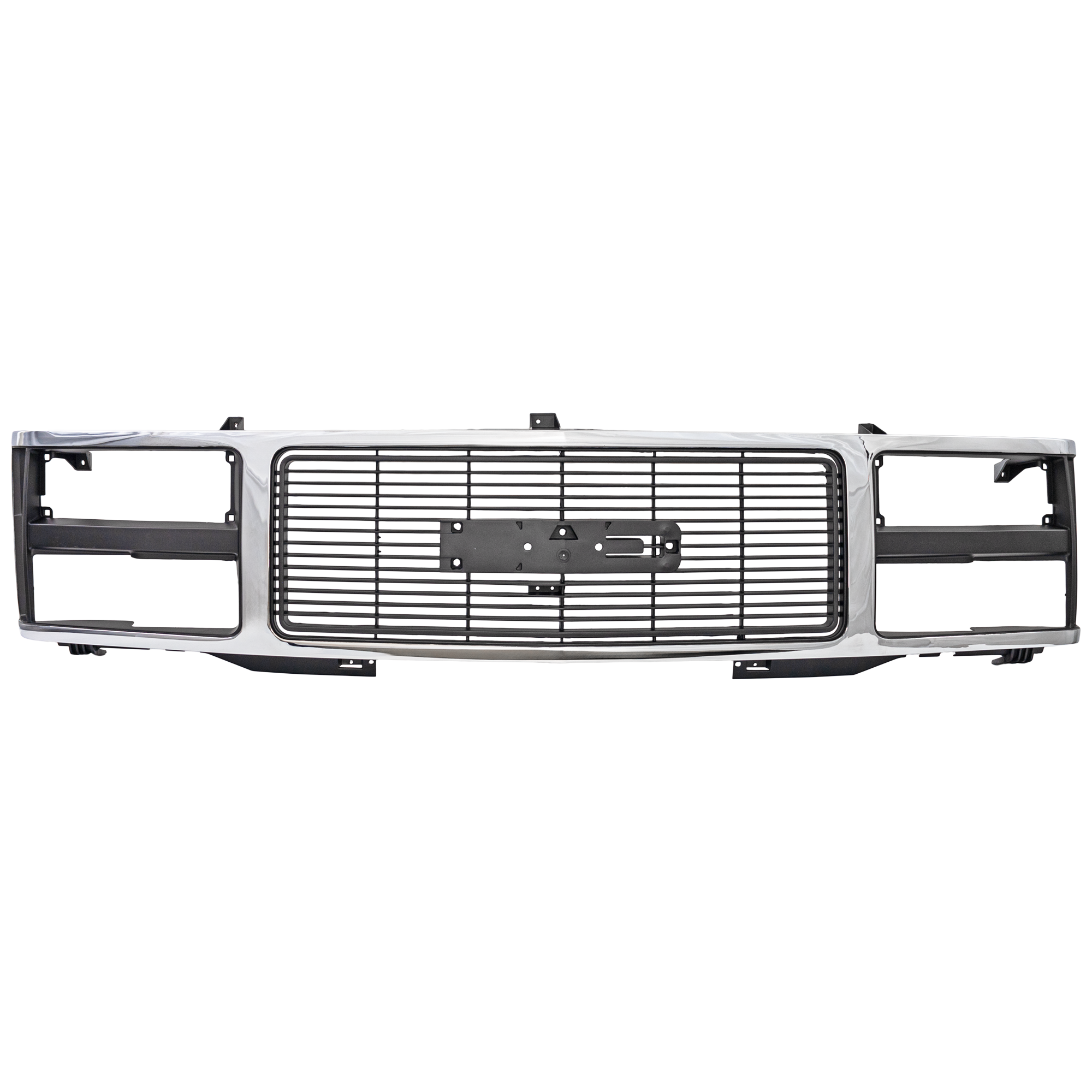 AM GMC C K SERIES 88-93 GRILLE Chrome Shell w Black Insert w Quad or Composite Headlights Provision and Emblem Provision SKU 5771 Partslink GM1200229 OEM 15615109