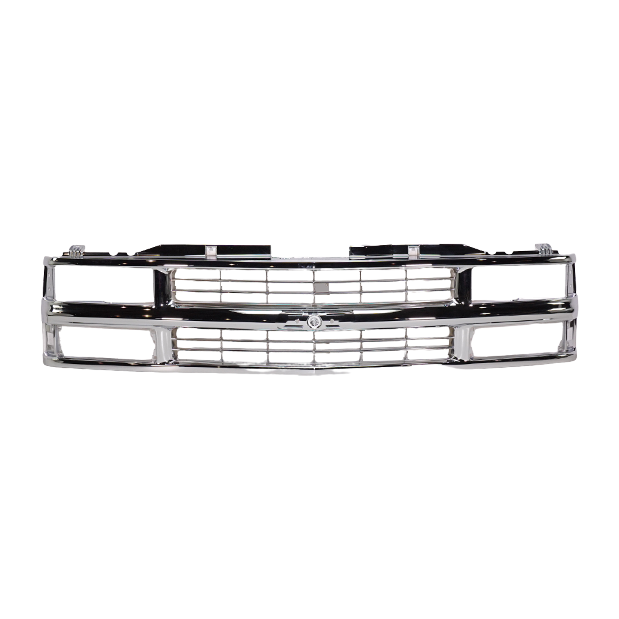 AM CHEVY C K SERIES 94-00 SUBURBAN 94-99 GRILLE Cross Bar Chrome Shell and Insert w Dual Beam Headlamp SKU 5772C Partslink GM1200463 OEM 15981106 PFM
