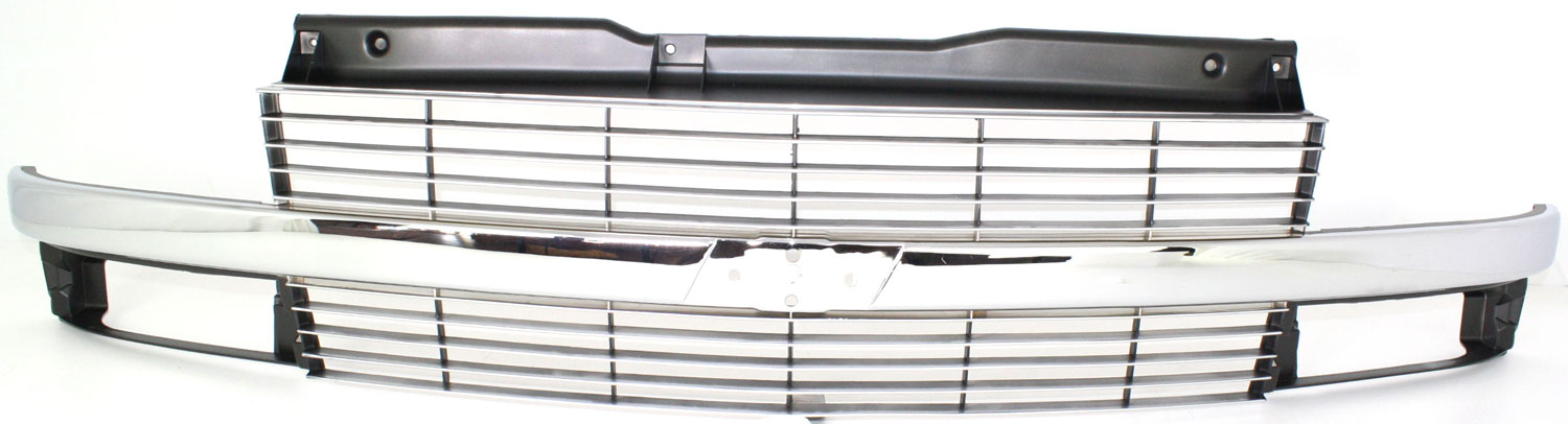 AM ASTRO 95-05 GRILLE Chrome and Silver w Composite Headlight SKU 6696-2 Partslink GM1200371 OEM 19130758