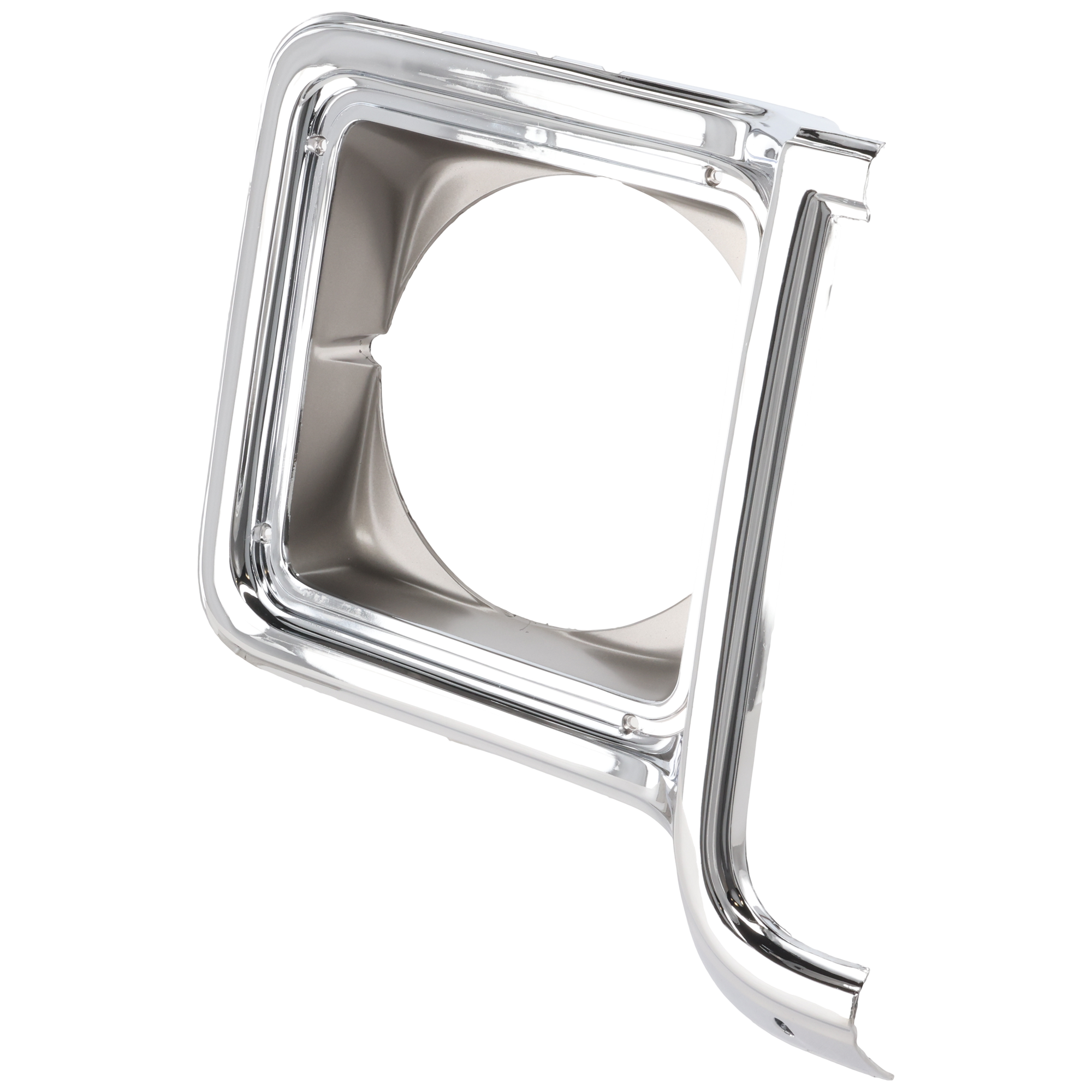 AM C K SERIES 73-78 SUBURBAN 73-80 HEAD LAMP DOOR RH Chrome and Silver Round SKU 6731 Partslink GM2513134 OEM 376628