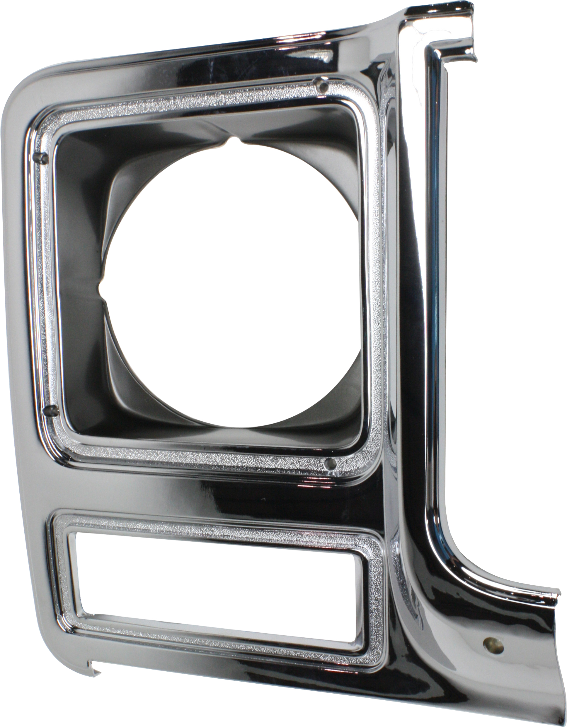 AM C K SERIES SUBURBAN 79-80 HEAD LAMP DOOR RH Chrome and Silver Round Headlamps SKU 6733 Partslink GM2513104 OEM 14021238