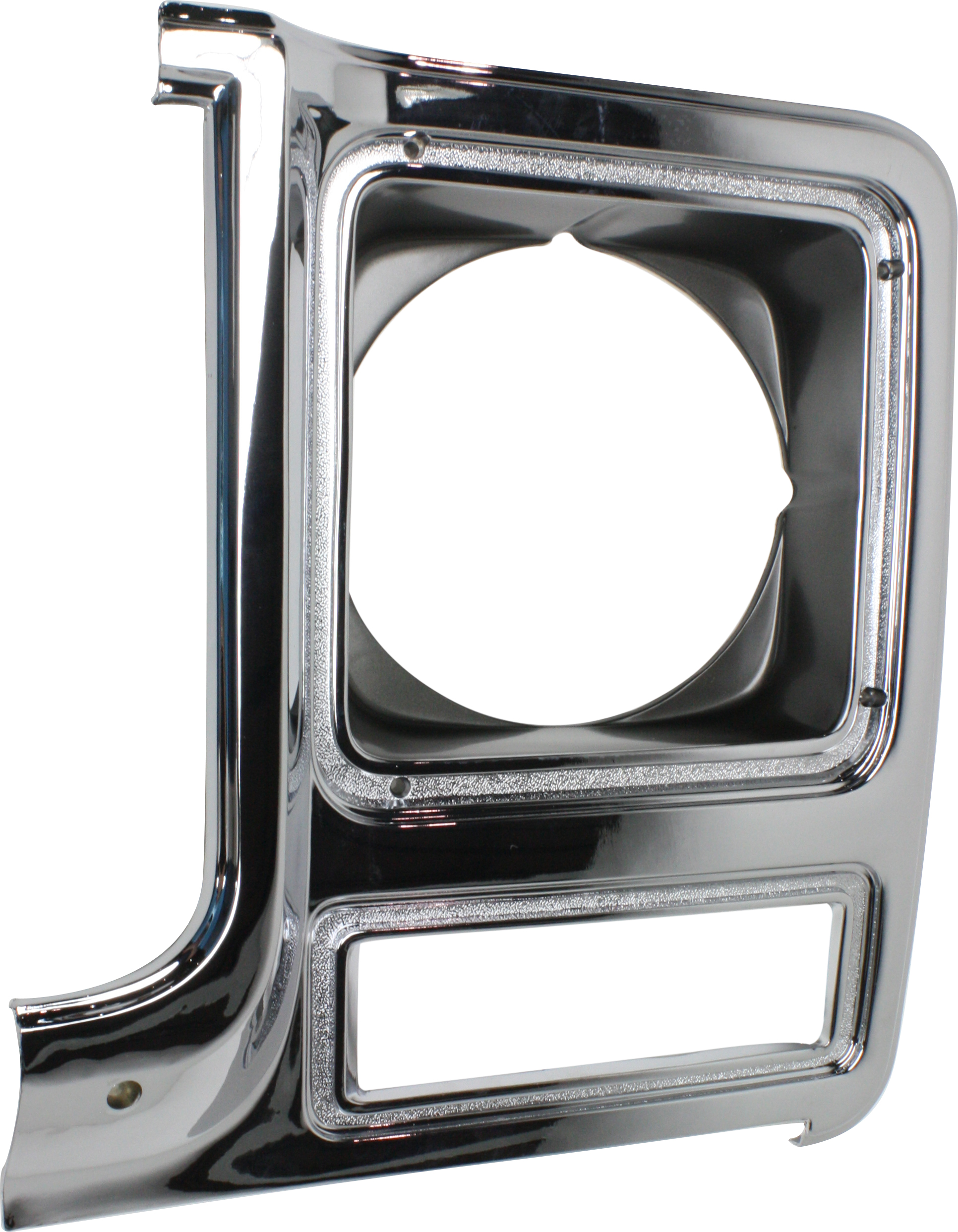 AM C K SERIES SUBURBAN 79-80 HEAD LAMP DOOR LH Chrome and Silver Round Headlamps SKU 6734 Partslink GM2512104 OEM 14021237