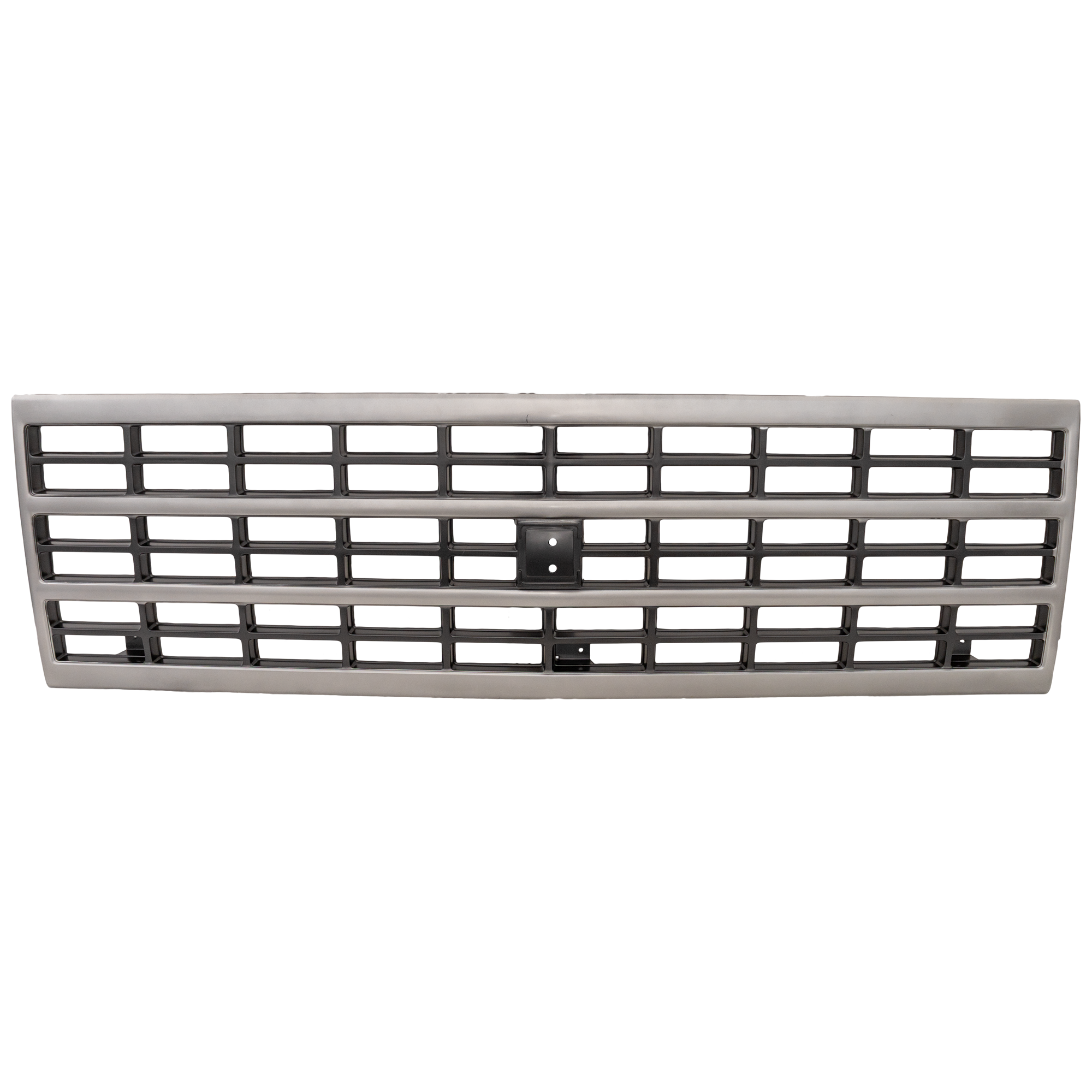 AM CHEVY R V SERIES 89-91 GRILLE Silver Shell Dark Gray Insert w Single Headlights SKU 6977 Partslink GM1200203 OEM 15628797
