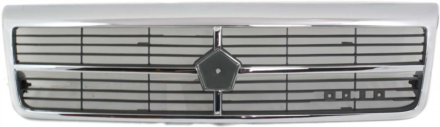 AM SPIRIT 89-92 GRILLE Plastic Chrome Shell Painted Black Insert Base Model SKU 7214 Partslink CH1200119 OEM 4451915
