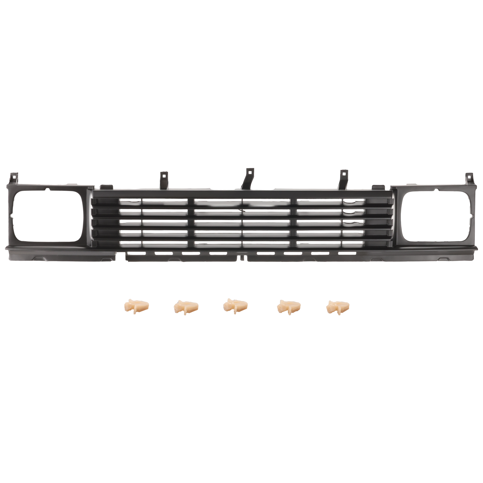 AM NISSAN P U 86-87 GRILLE Plastic Painted Dark Argent Shell and Insert 2WD SKU 756 Partslink NI1200104 OEM 6231001G01