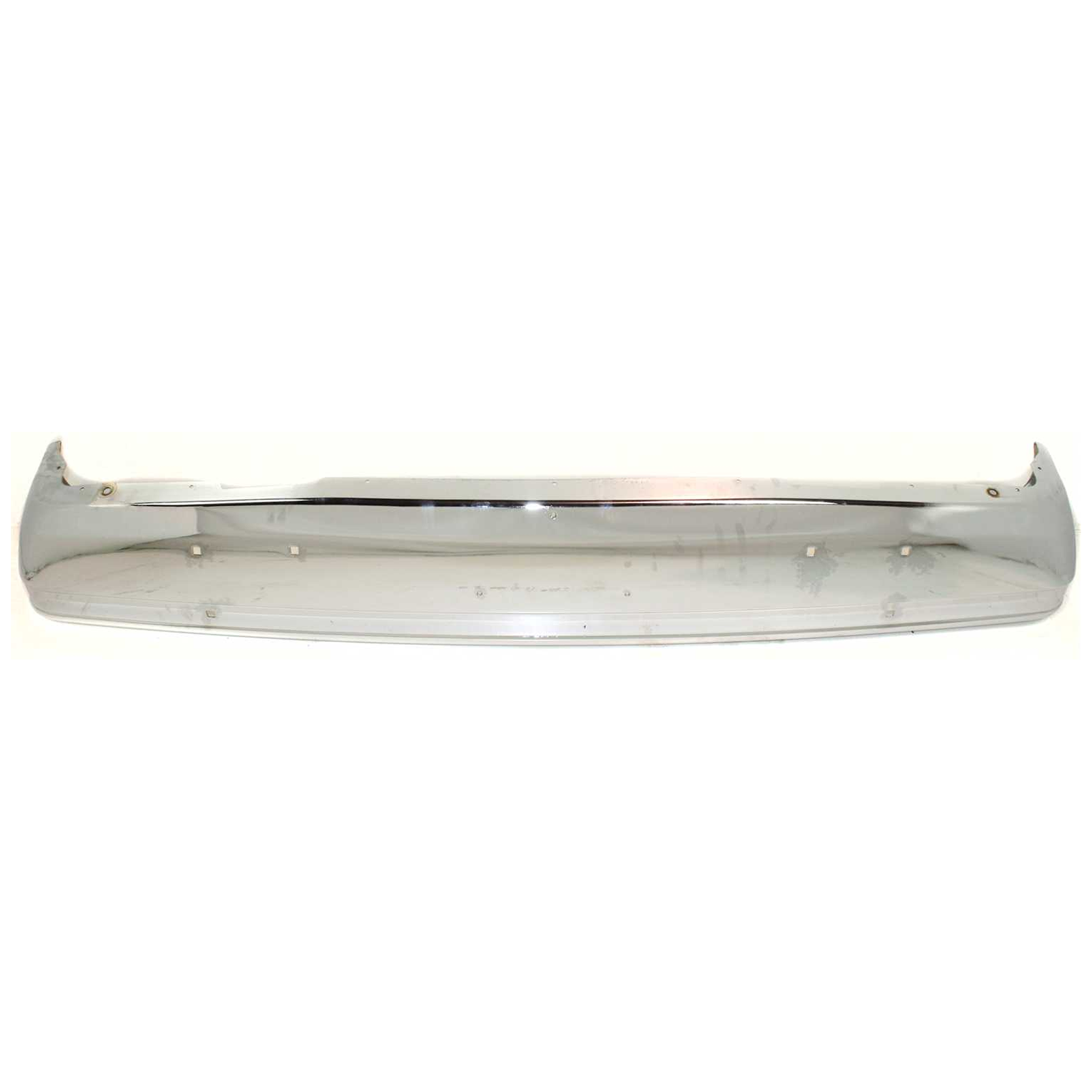 AM F SERIES BRONCO 87-91 FRONT BUMPER Chrome w o Impact Strip Holes SKU 7775 Partslink FO1002209 OEM E7TZ17757A