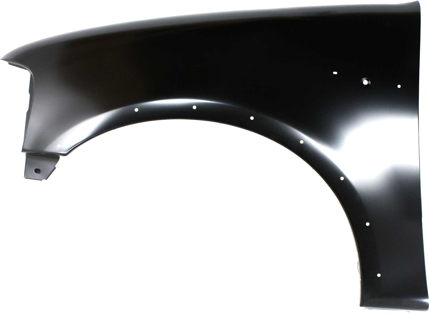 AM F SERIES 97-04 FRONT FENDER LH Primed w Wheel Opening Molding Holes SKU 9839 Partslink FO1240192 OEM 2L3Z16006AA