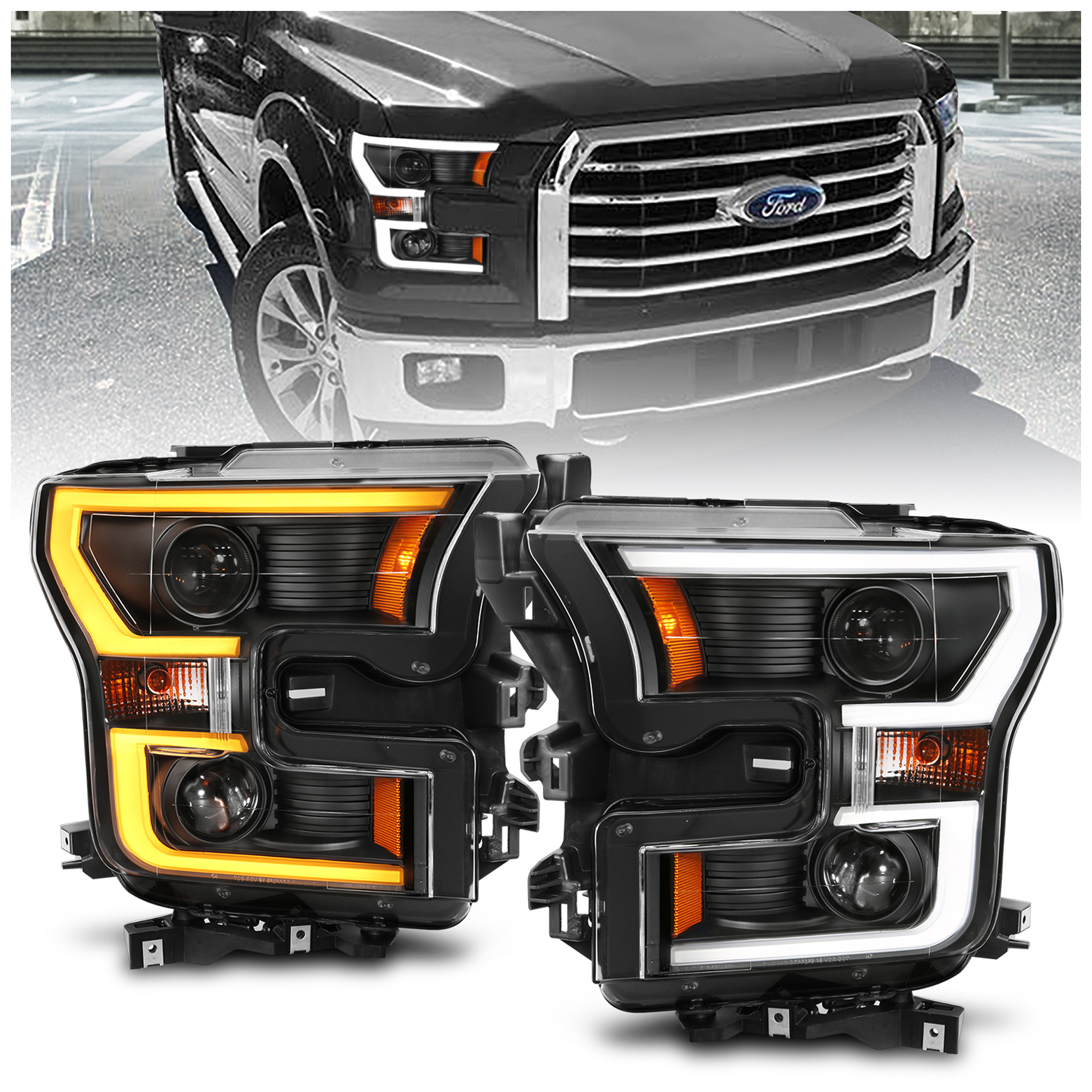 AM Headlight SKU A1R111357 Partslink FO2502335 FO2503335 FO2502344 FO2503344 OEM FL3Z13008B FL3Z13008A