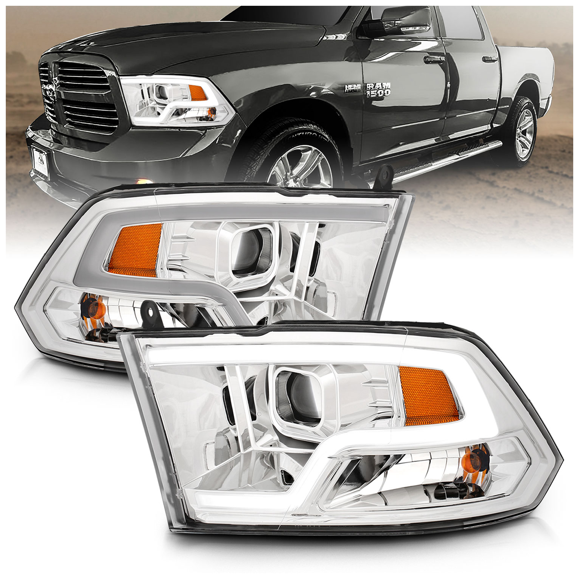 AM Projector Headlights SKU A1R111405 Partslink CH2503217 CH2502217 OEM 55277409AD 55277410AD