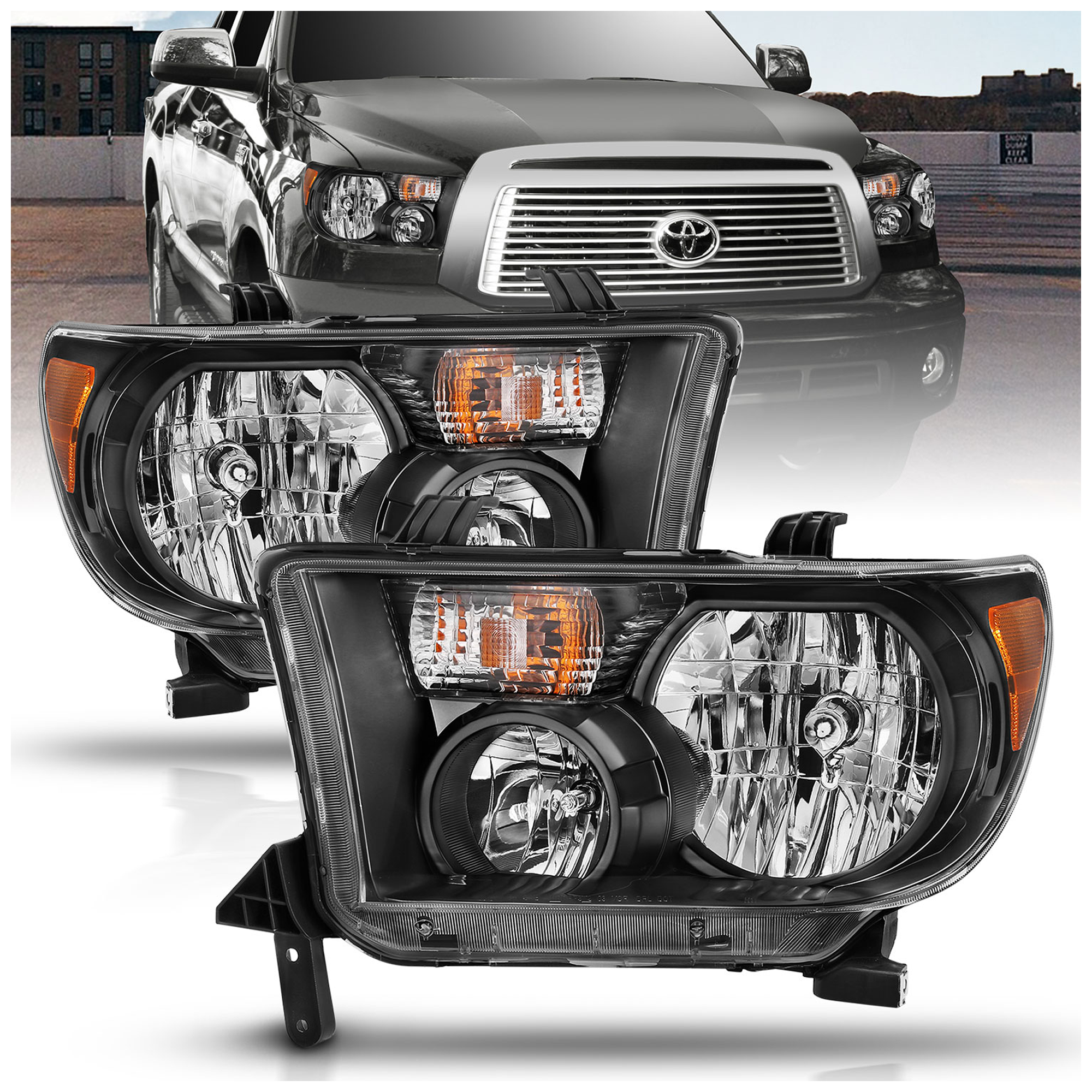 AM Crystal Headlights SKU A1R111436 Partslink TO2502171 TO2503171 OEM TO2502171-811100C051