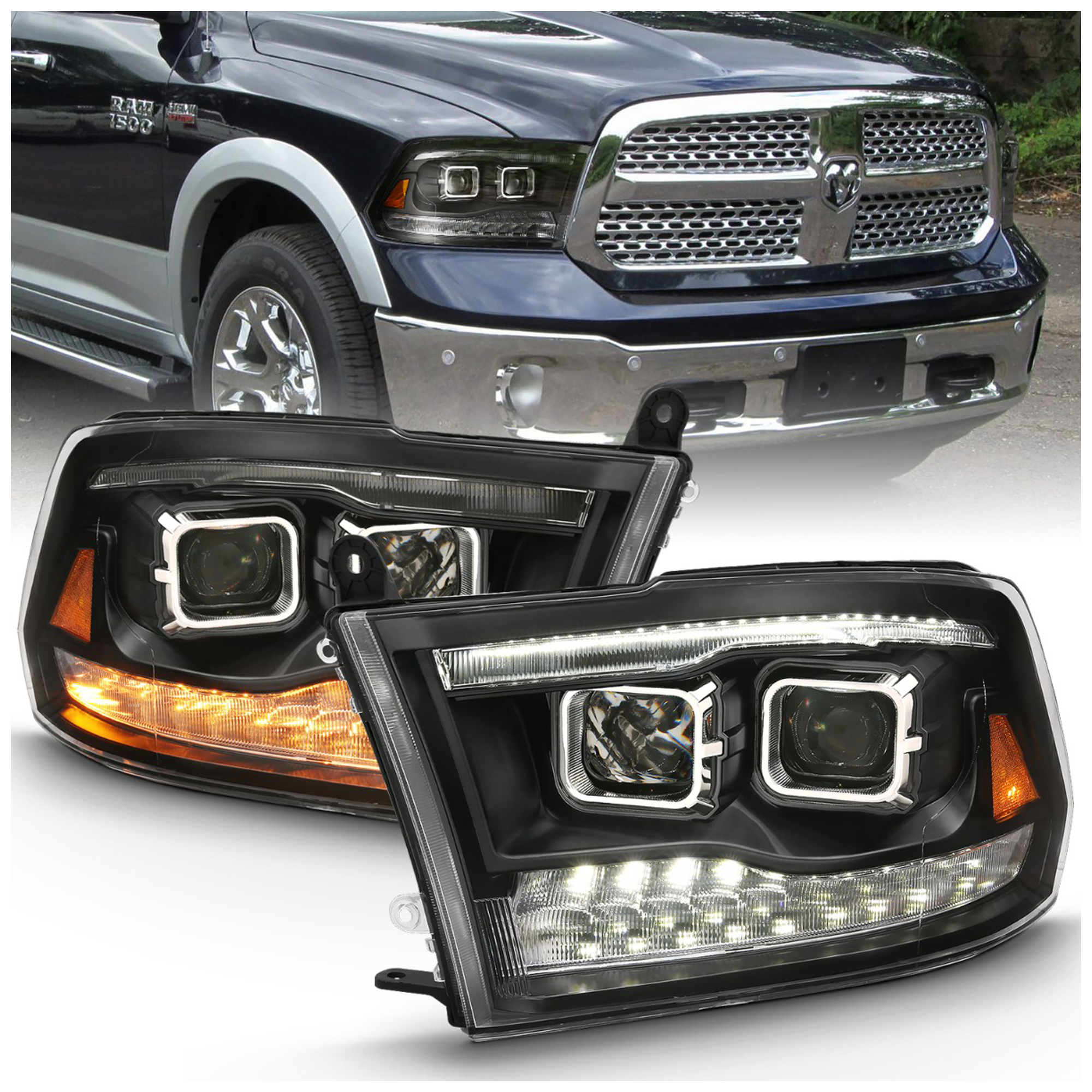 AM Projector Headlights SKU A1R111441 Partslink CH2502244 CH2503244 CH2503217 CH2502217 CH2519135 CH2518135 OEM 55277409AD 55277409AE 55277409