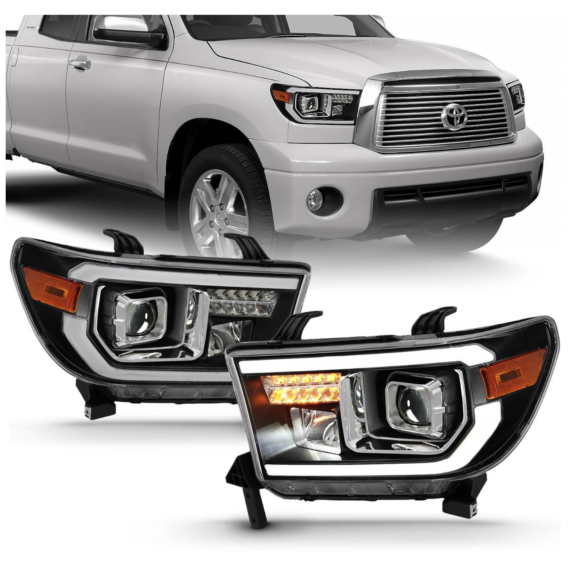 AM Projector Headlights SKU A1R111447 Partslink TO2503171 TO2502171 OEM 81150-0C051-81110-0C051