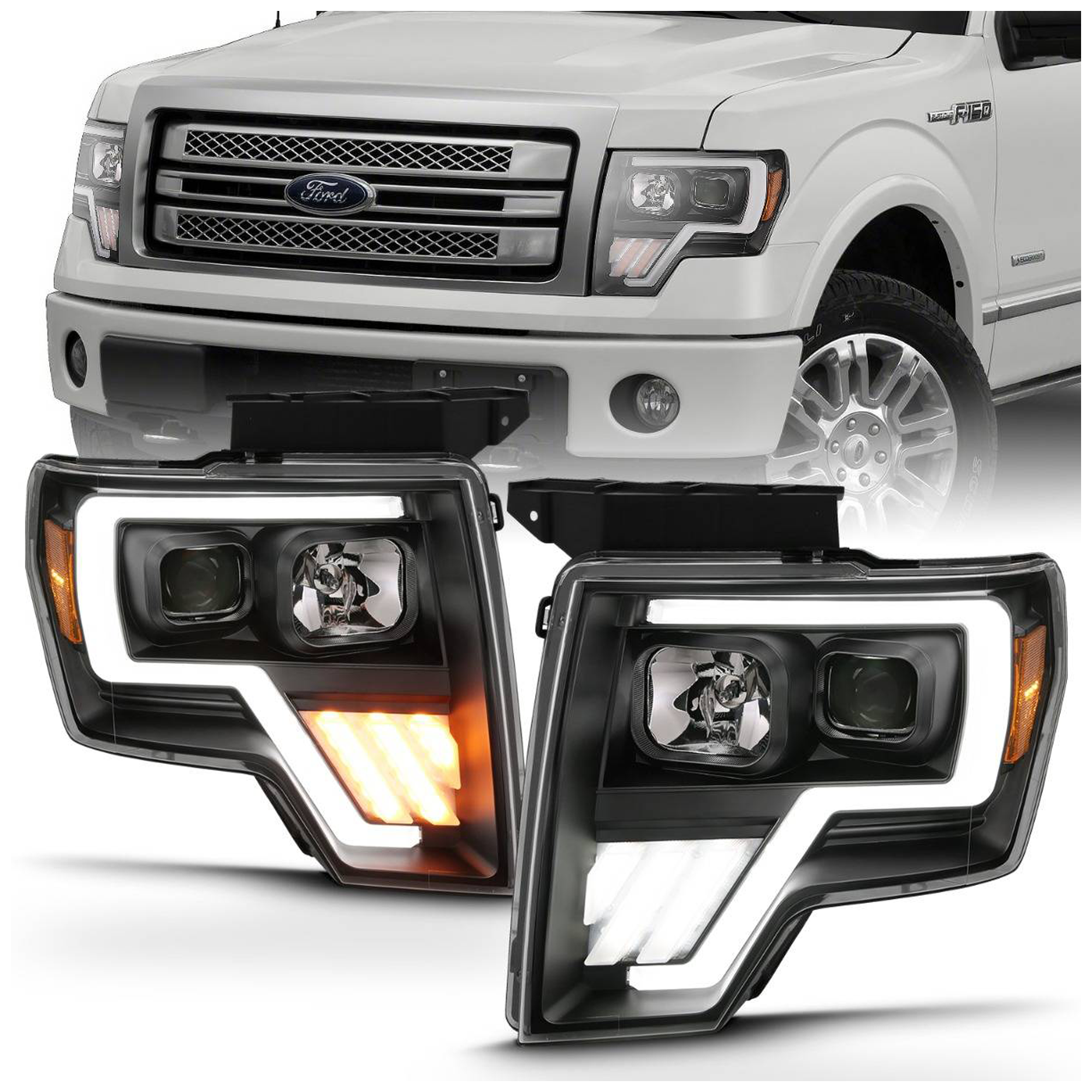 AM Projector Headlights SKU A1R111469 Partslink FO2502287 FO2502289 OEM CL3Z 13008 B CL3Z 13008 A